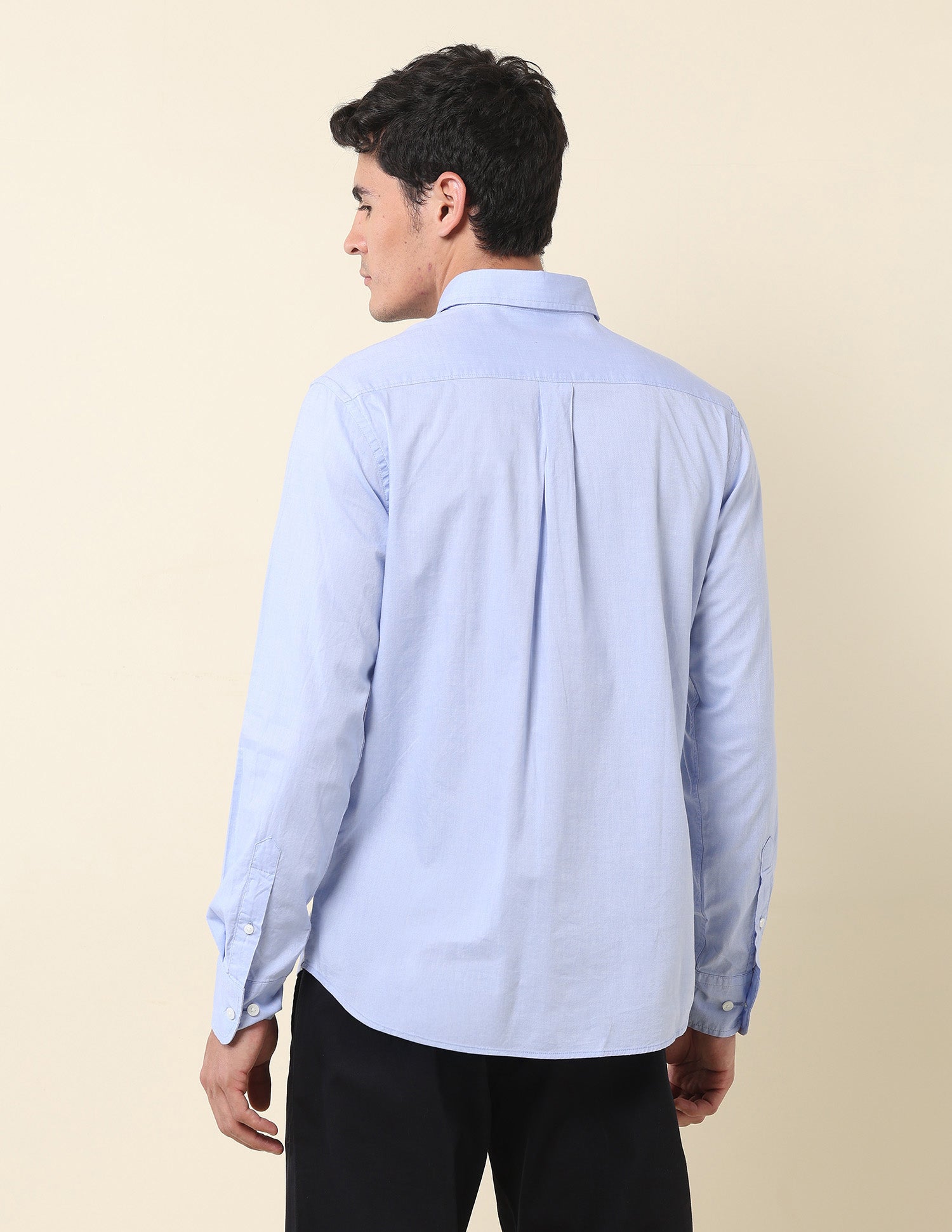 Pure Cotton Tailored Fit Shirt Blue - U.S. Polo Assn. India | Large