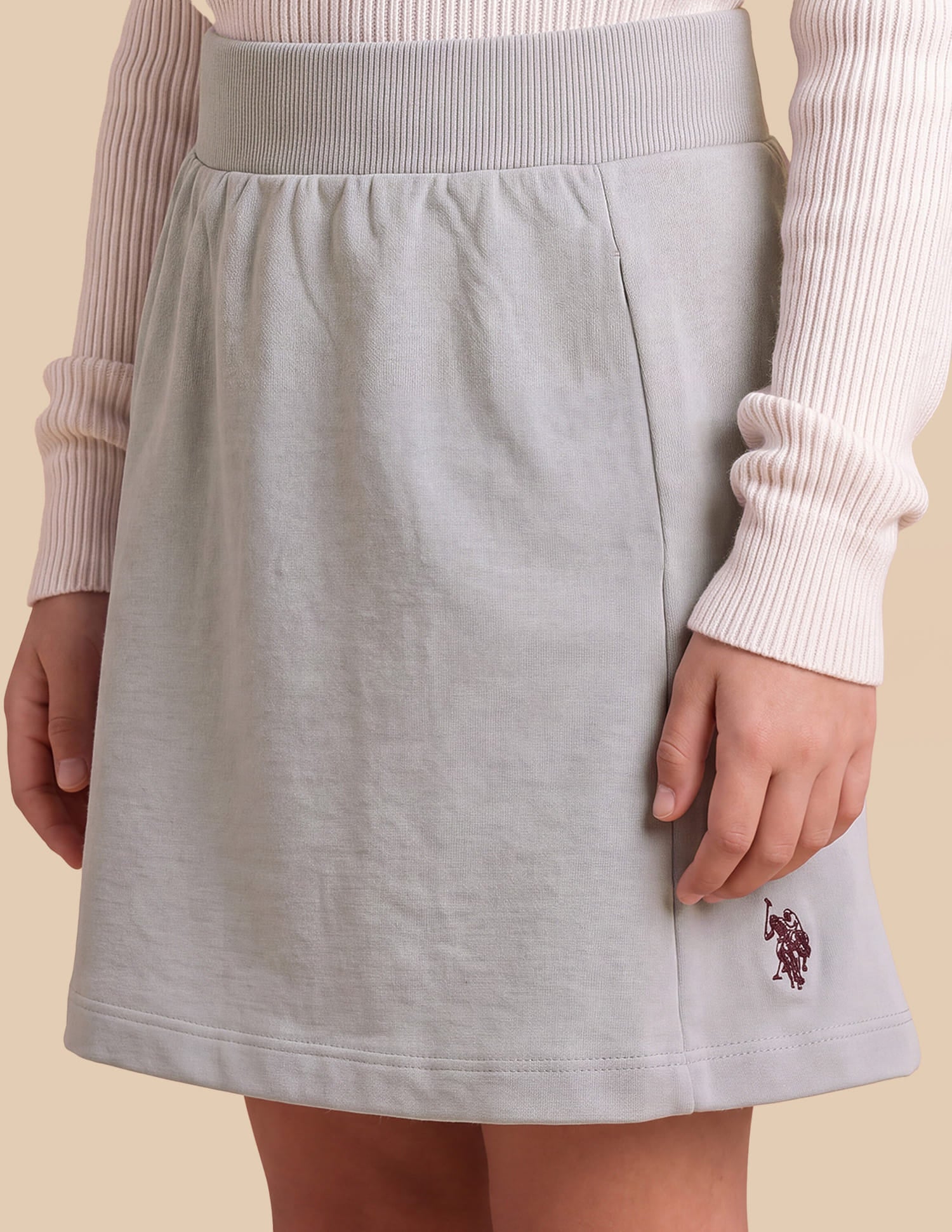 Mid Rise A-Line Skirt Grey - U.S. Polo Assn. India | Large