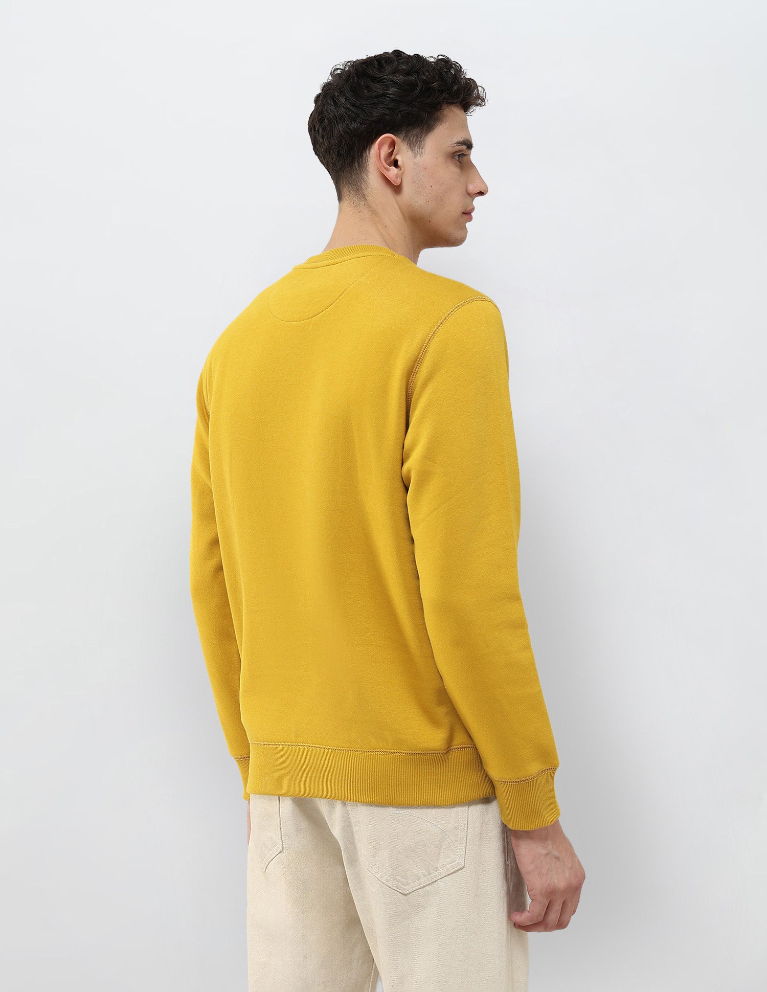 Brand Printed Regular Fit Sweatshirt Mustard - U.S. POLO ASSN. | Large