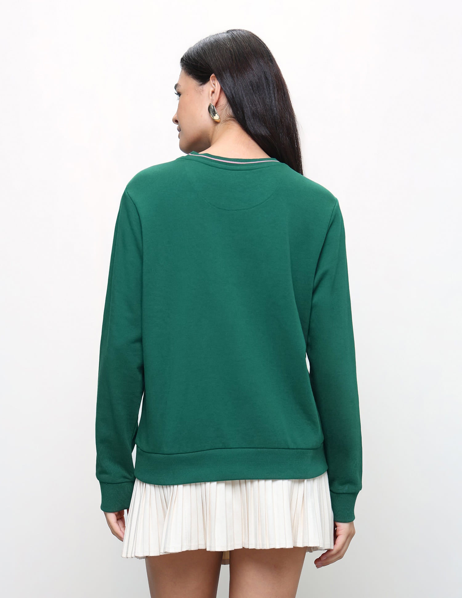 Brand Embroidered Regular Fit Sweatshirt Dark Green - U.S. Polo Assn. India | Large