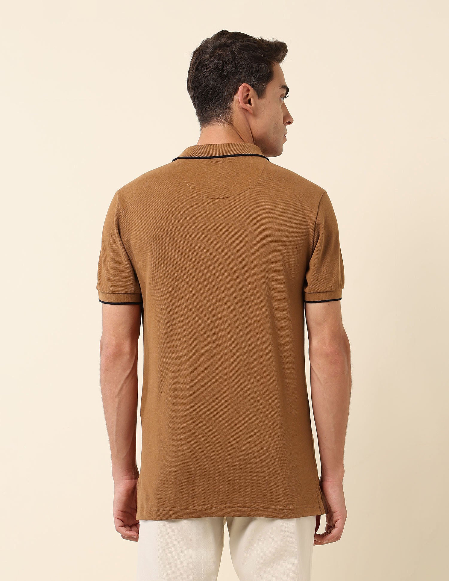 Solid Slim Fit Polo Shirt Brown - U.S. Polo Assn. India | Large
