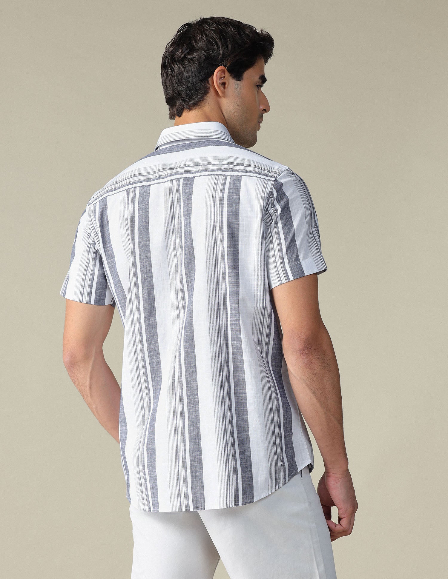 Vertical Striped Pure Cotton Shirt Navy - U.S. POLO ASSN. | Large