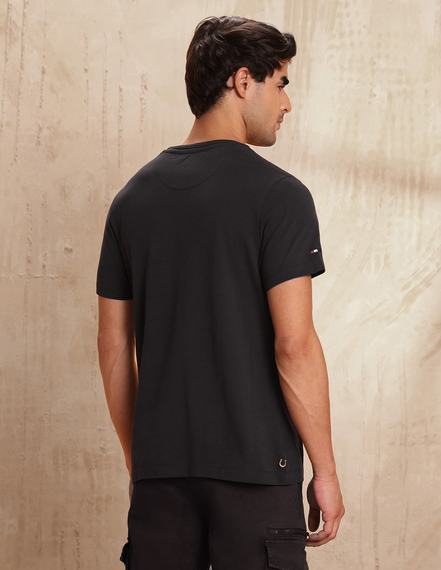 Textured Pure Cotton T-Shirt Dark Grey - U.S. POLO ASSN. | Large