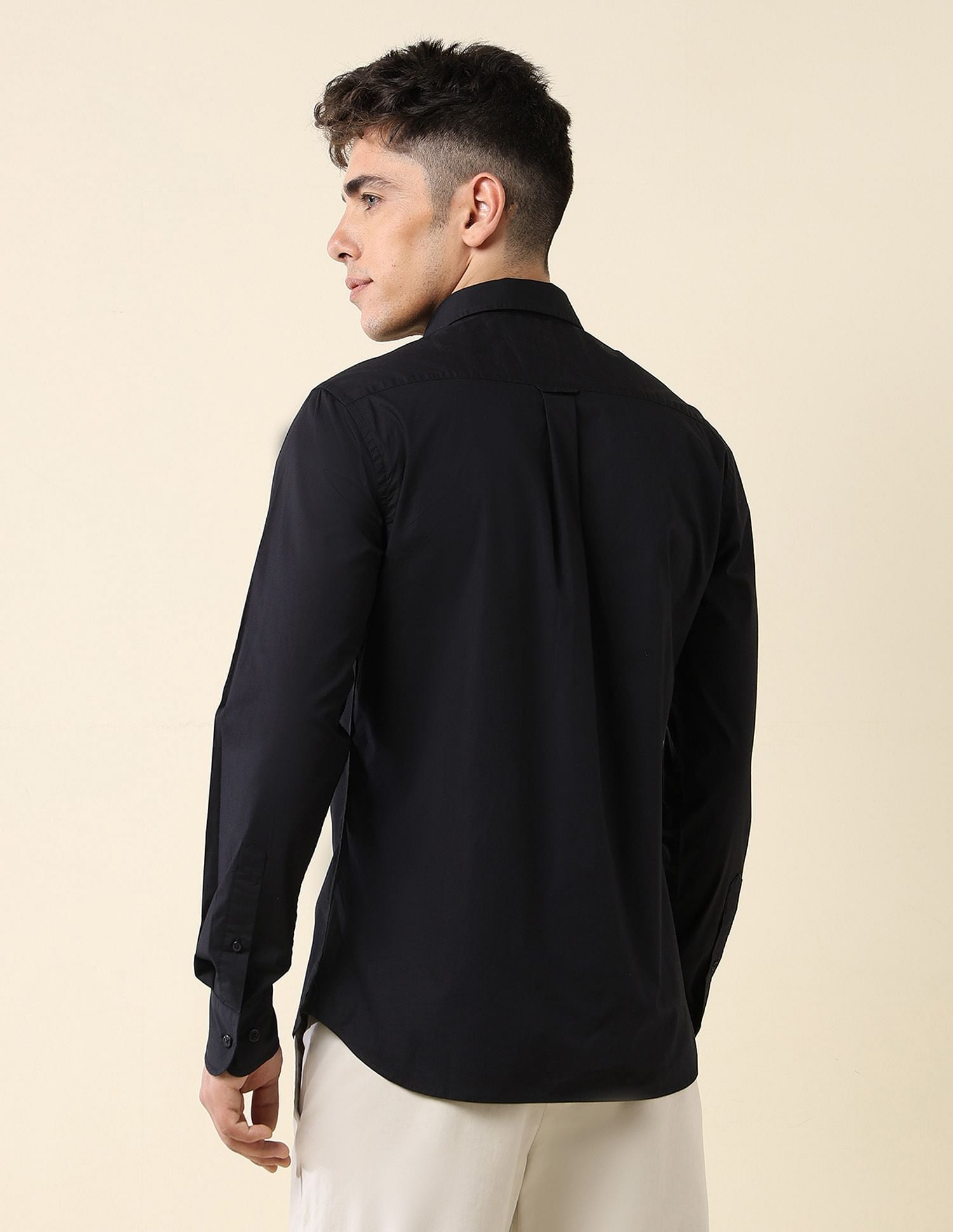 Poplin Solid Stretch Shirt Black - U.S. Polo Assn. India | Large