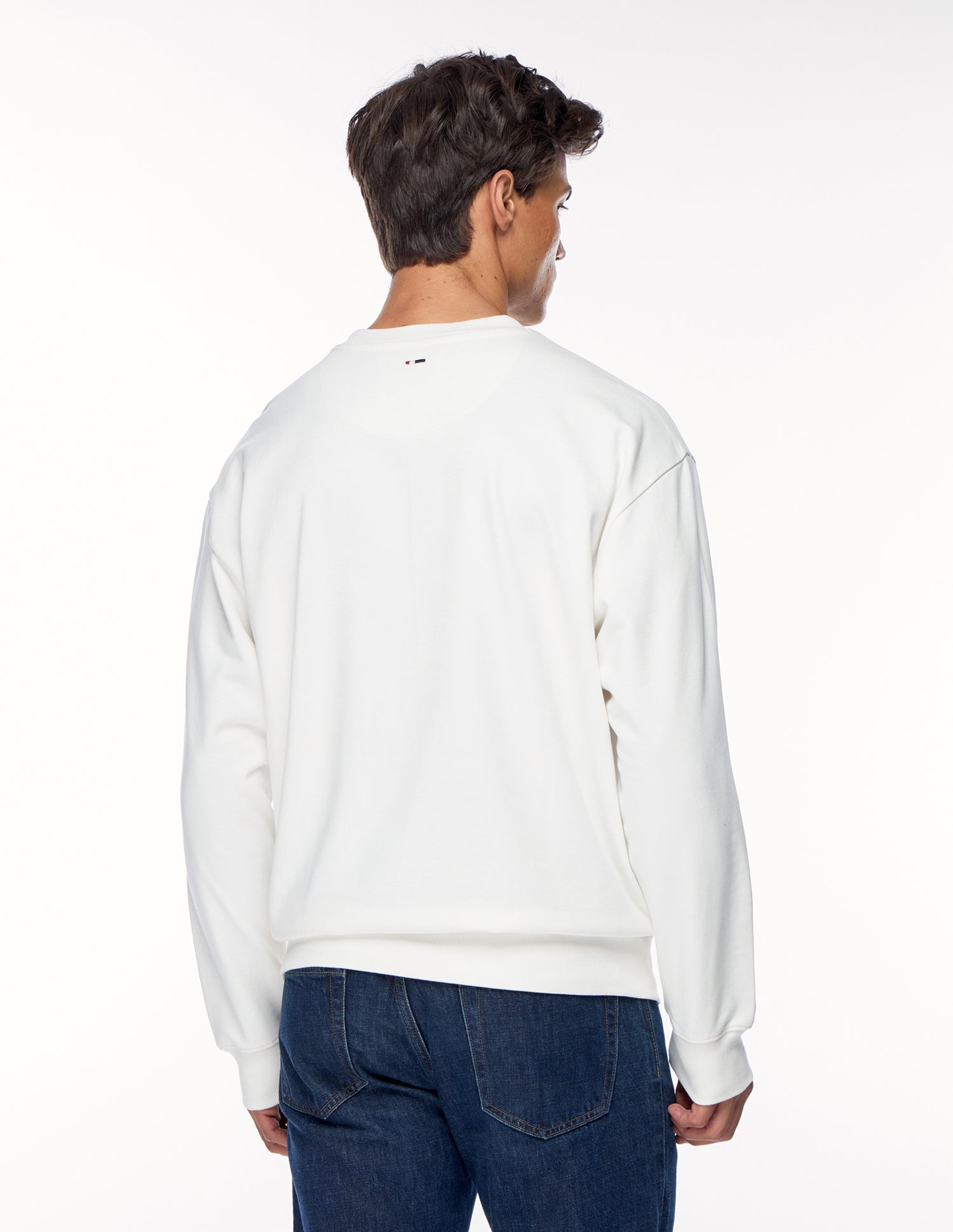 Brand Printed Relaxed Fit Sweatshirt Ivory - U.S. Polo Assn. India | Large