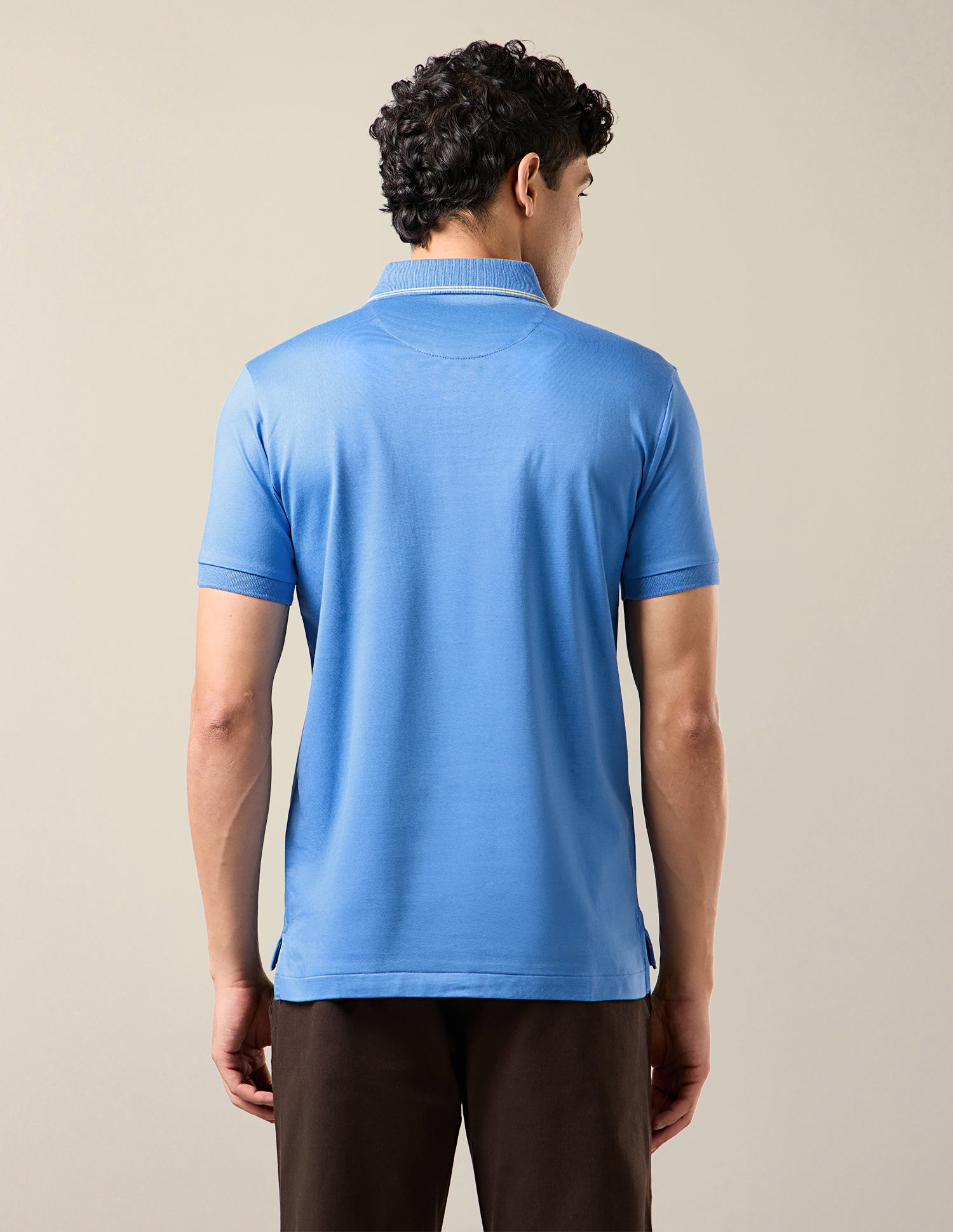 Solid Slim Fit Polo Shirt Light Blue - U.S. Polo Assn. India | Large