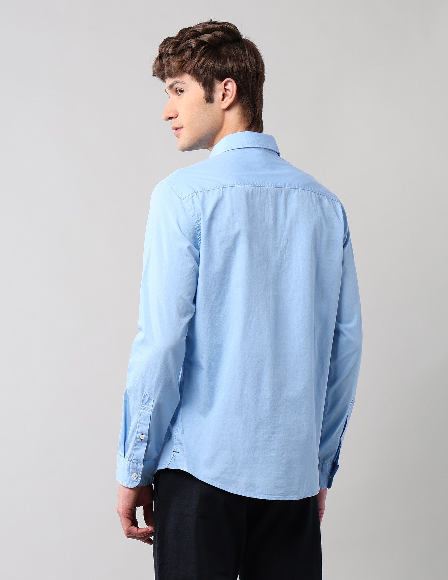 Pure Cotton Regular Fit Shirt Blue - U.S. Polo Assn. India | Large