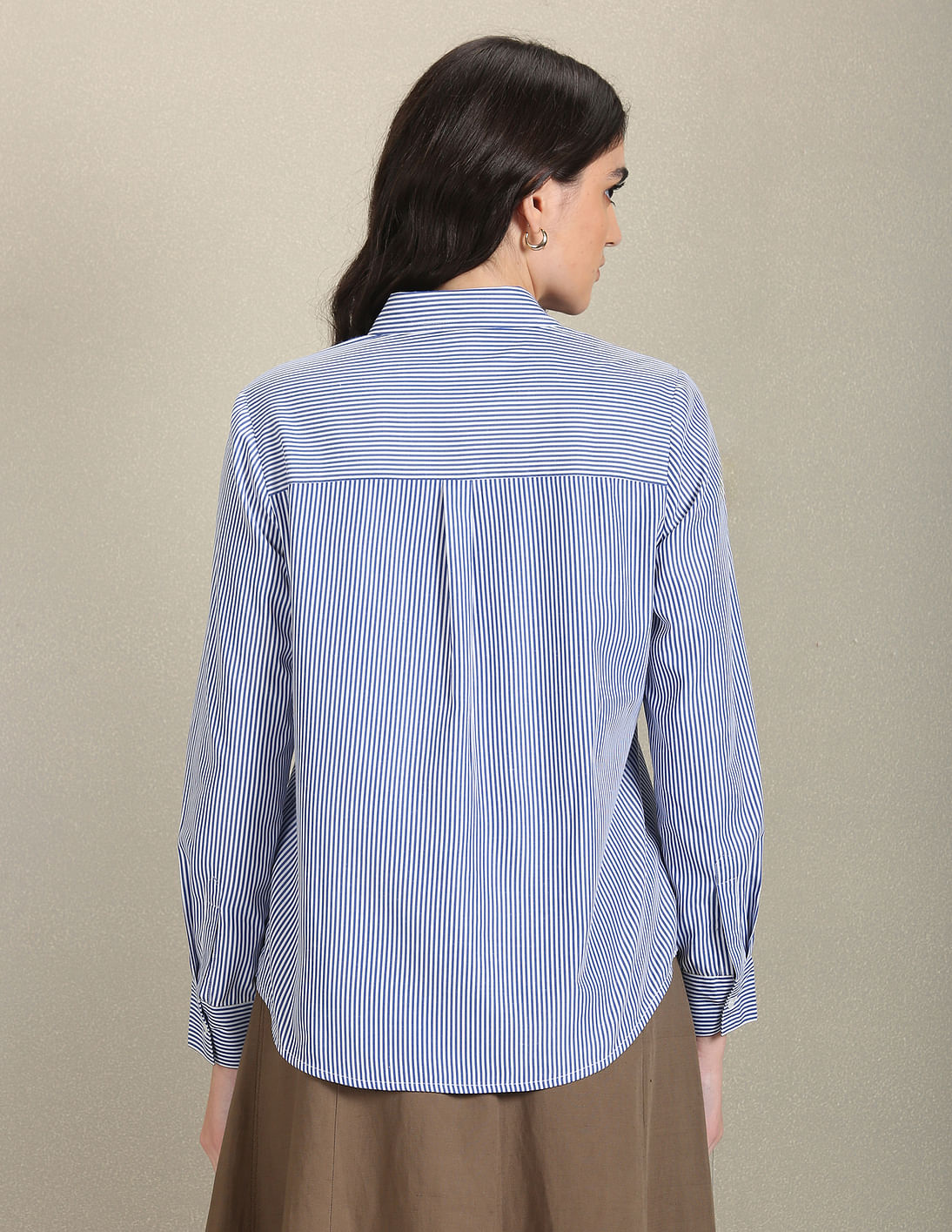 Vertical Stripe Embroidered Shirt Blue - U.S. POLO ASSN. | Large