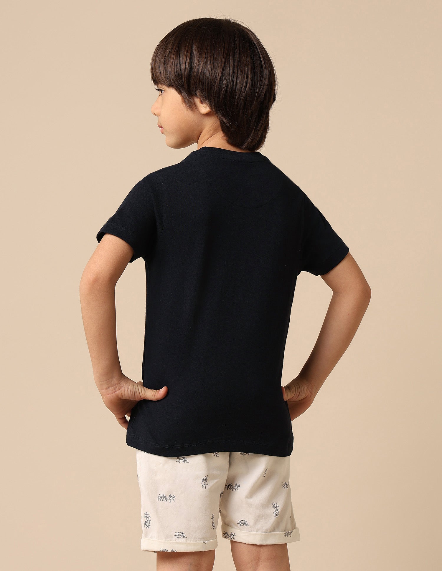 Boys Brand Printed Regular Fit T Shirt Navy - U.S. POLO ASSN. | Large