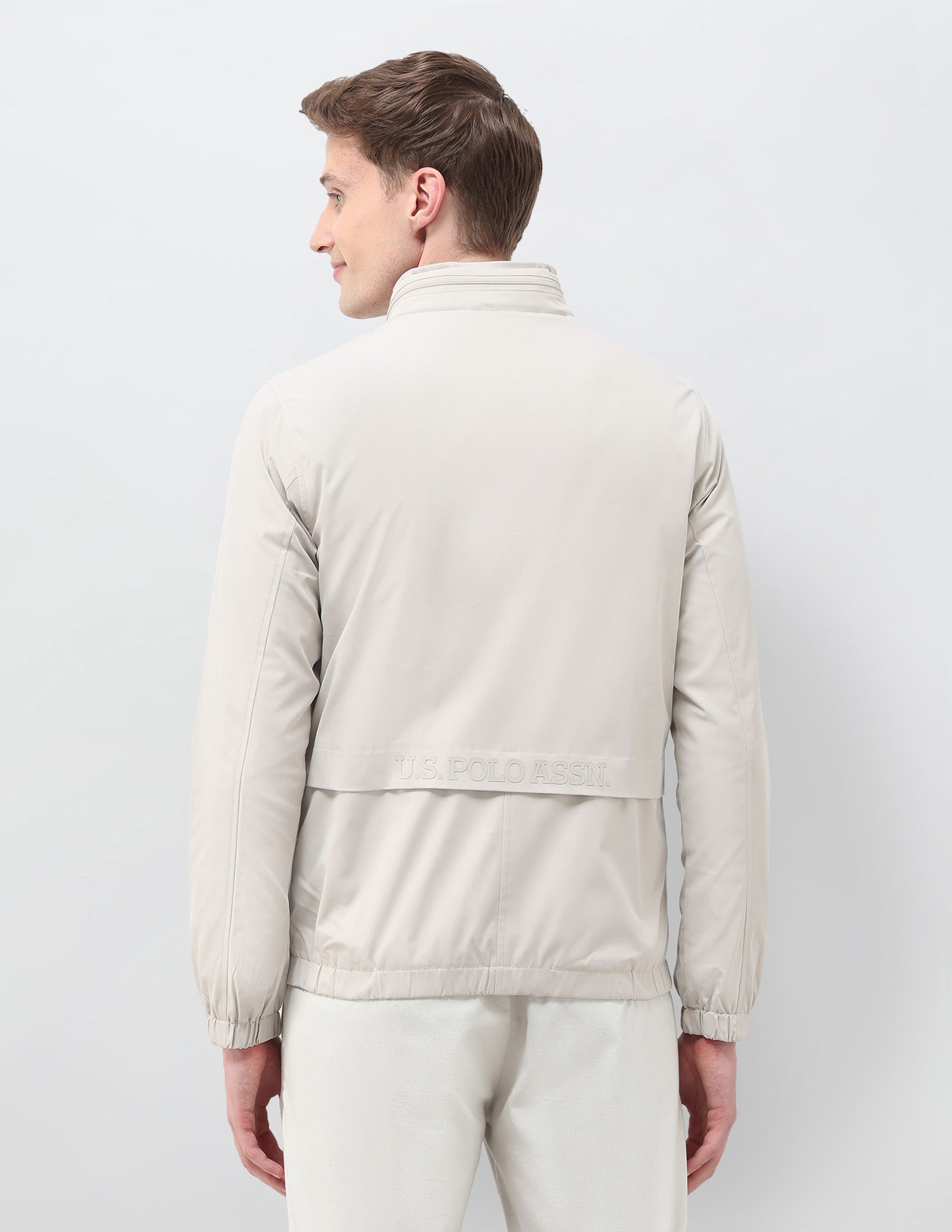 Regular Fit Solid Packable Hood Jacket Ecru - U.S. Polo Assn. India | Large