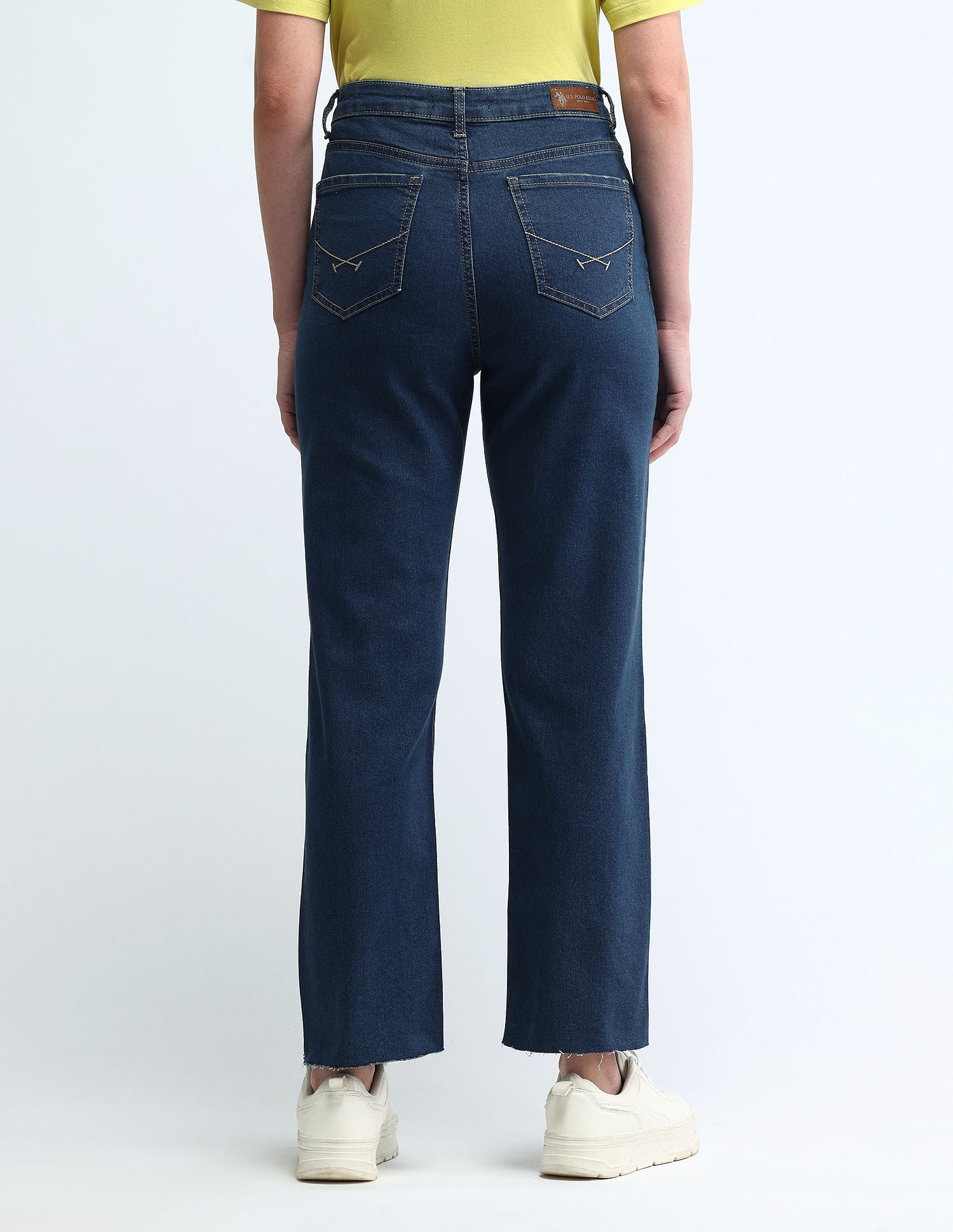 High Rise Straight Fit Jeans Dark Blue - U.S. POLO ASSN. | Large