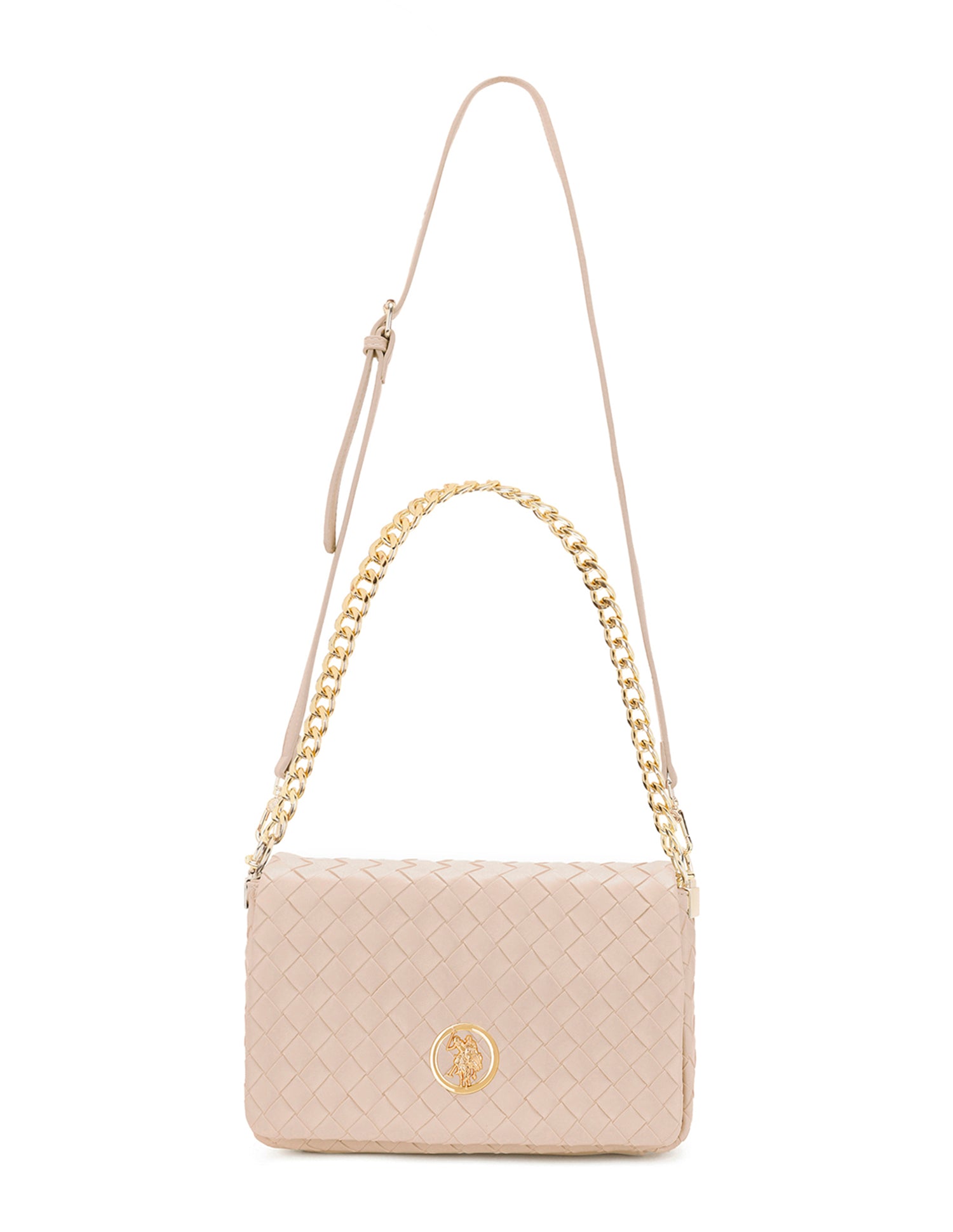 Women Angie Patterned Weave Crossbody Bag Nude - U.S. POLO ASSN. | Large