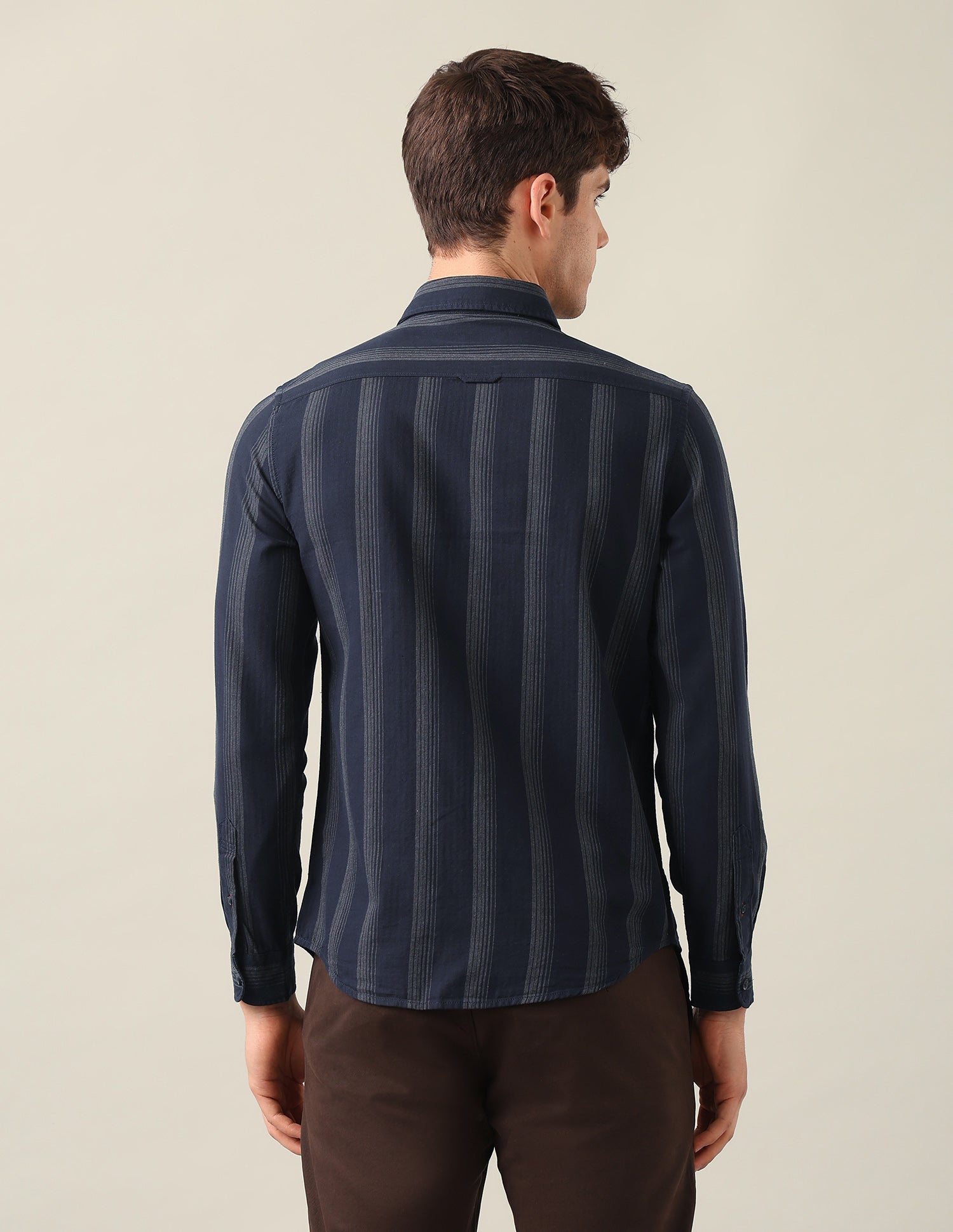 Vertical Striped Twill Shirt Navy - U.S. Polo Assn. India | Large