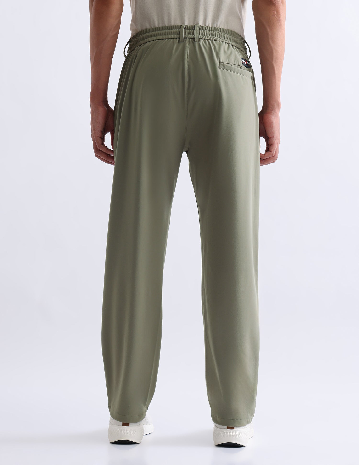 Solid Regular Fit Active Track Pants Light Olive - U.S. Polo Assn. India | Large