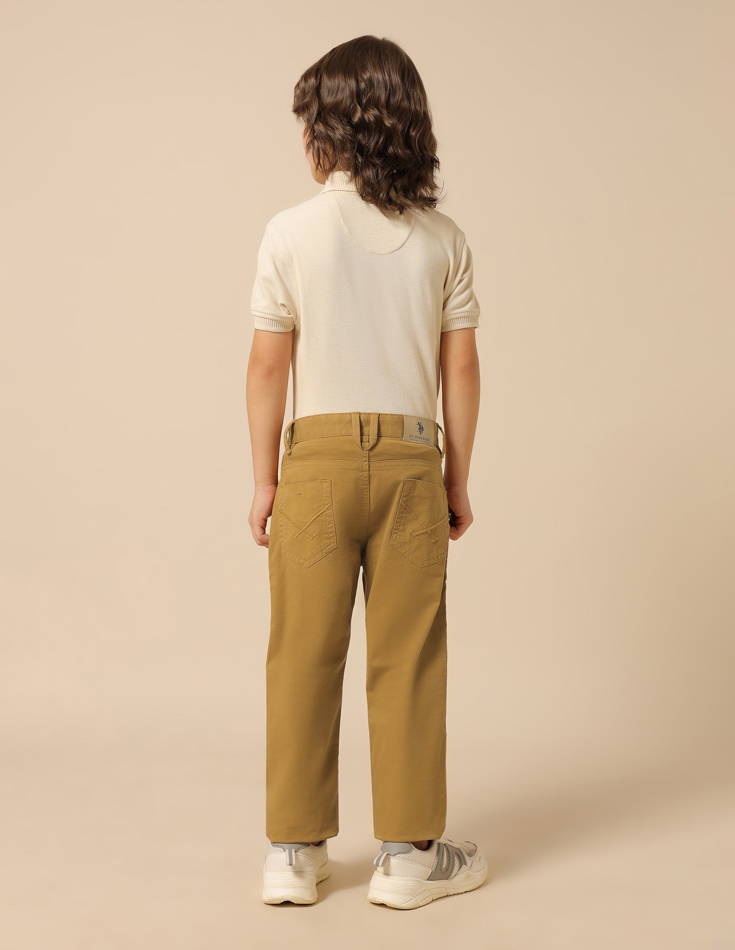 Boys Slim Fit Twill Trousers Mustard - U.S. POLO ASSN. | Large