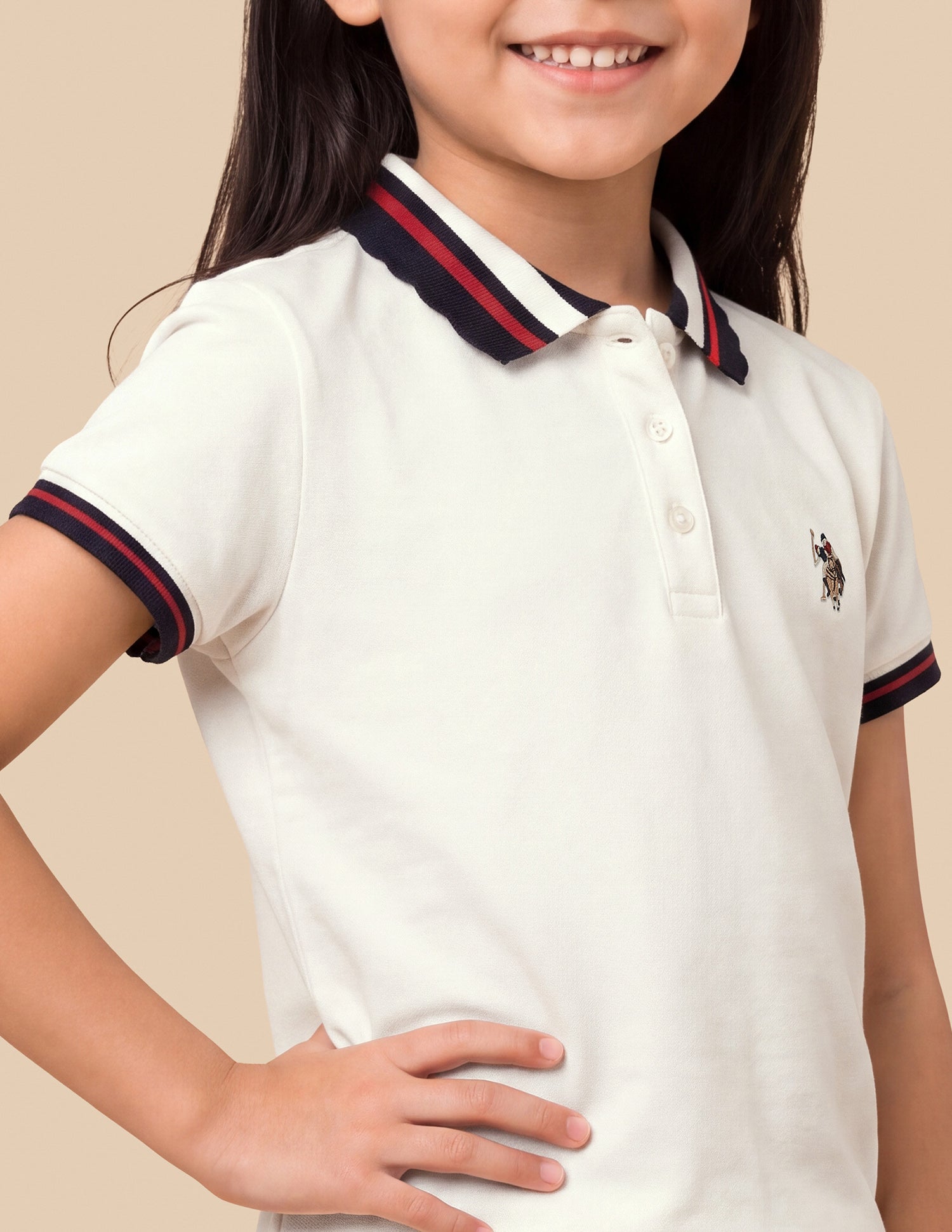 Solid Relaxed Fit Polo Shirt Snow White - U.S. Polo Assn. India | Large