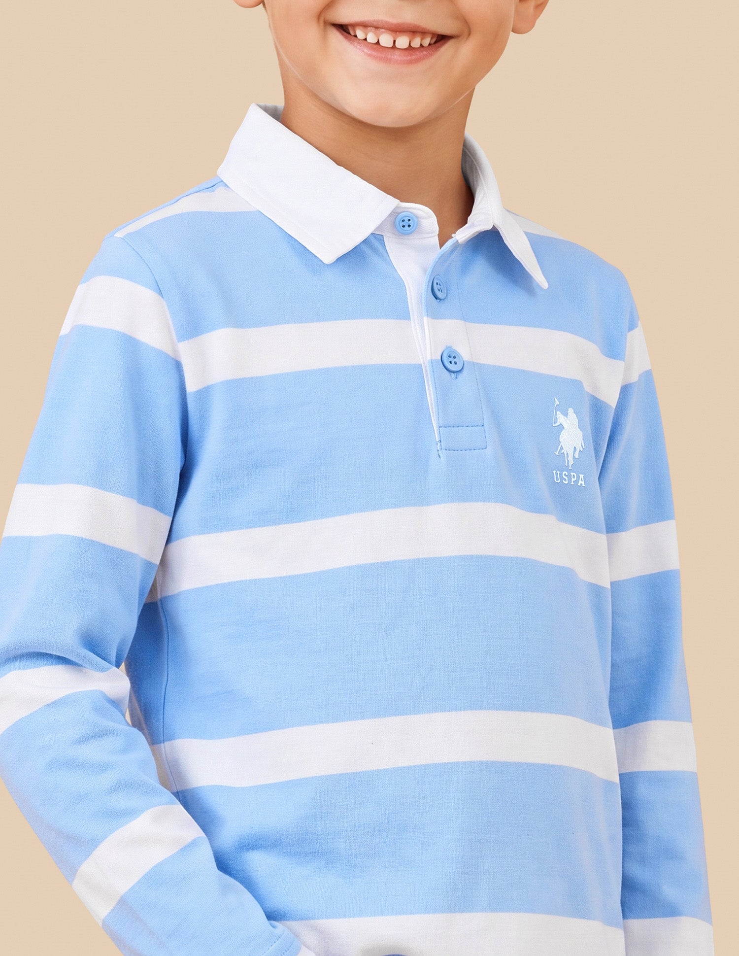 Horizontal Striped Regular Fit Polo Shirt Blue - U.S. Polo Assn. India | Large