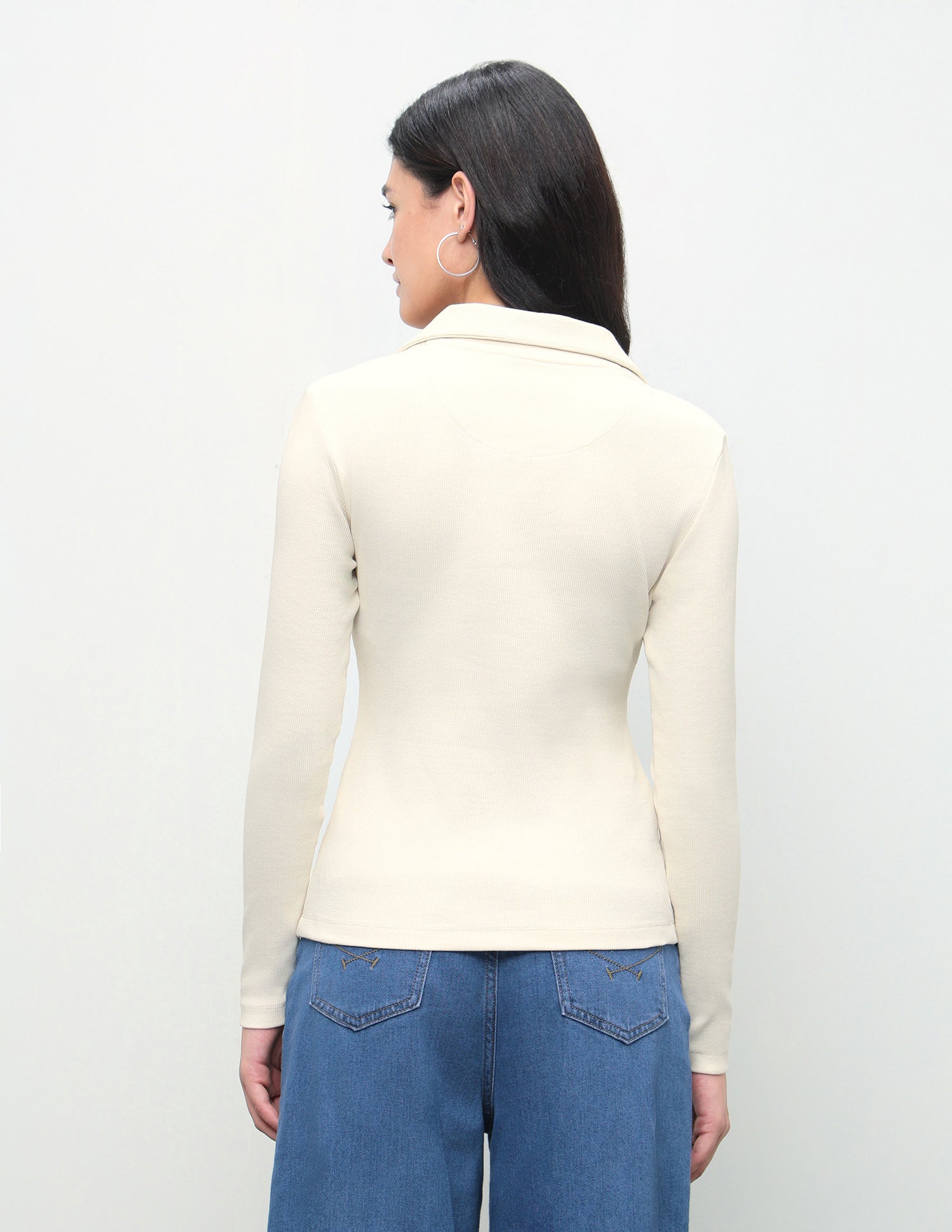 Textured Regular Fit Top Beige - U.S. Polo Assn. India | Large