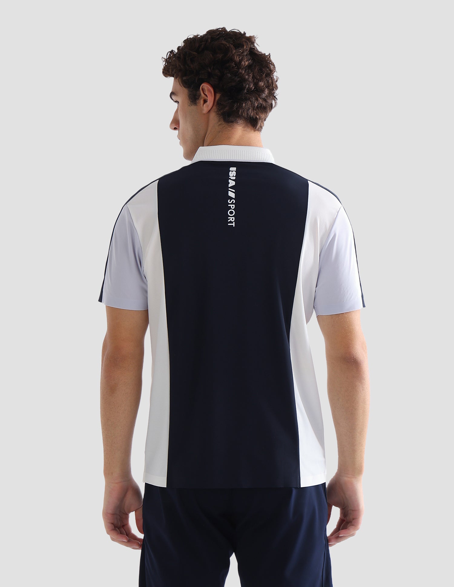 Colourblocked Slim Fit Active Polo Shirt Navy - U.S. Polo Assn. India | Large