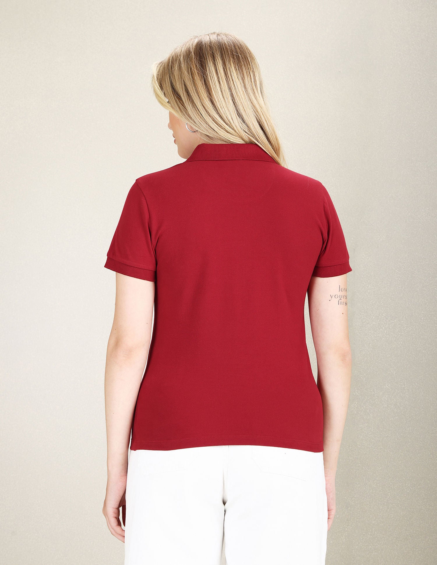 Zipper Placket Stretch Polo Shirt Maroon - U.S. POLO ASSN. | Large