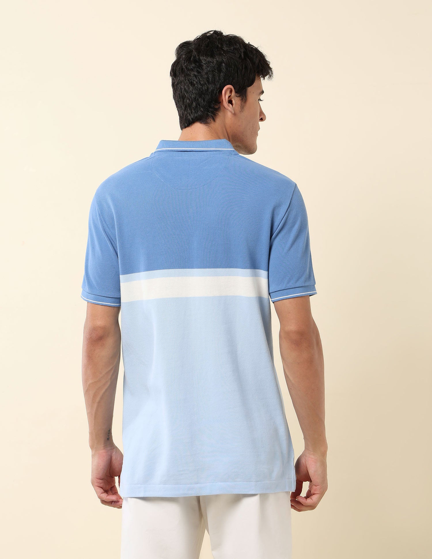 Colourblocked Summer Splash Polo Shirt Light Blue - U.S. Polo Assn. India | Large