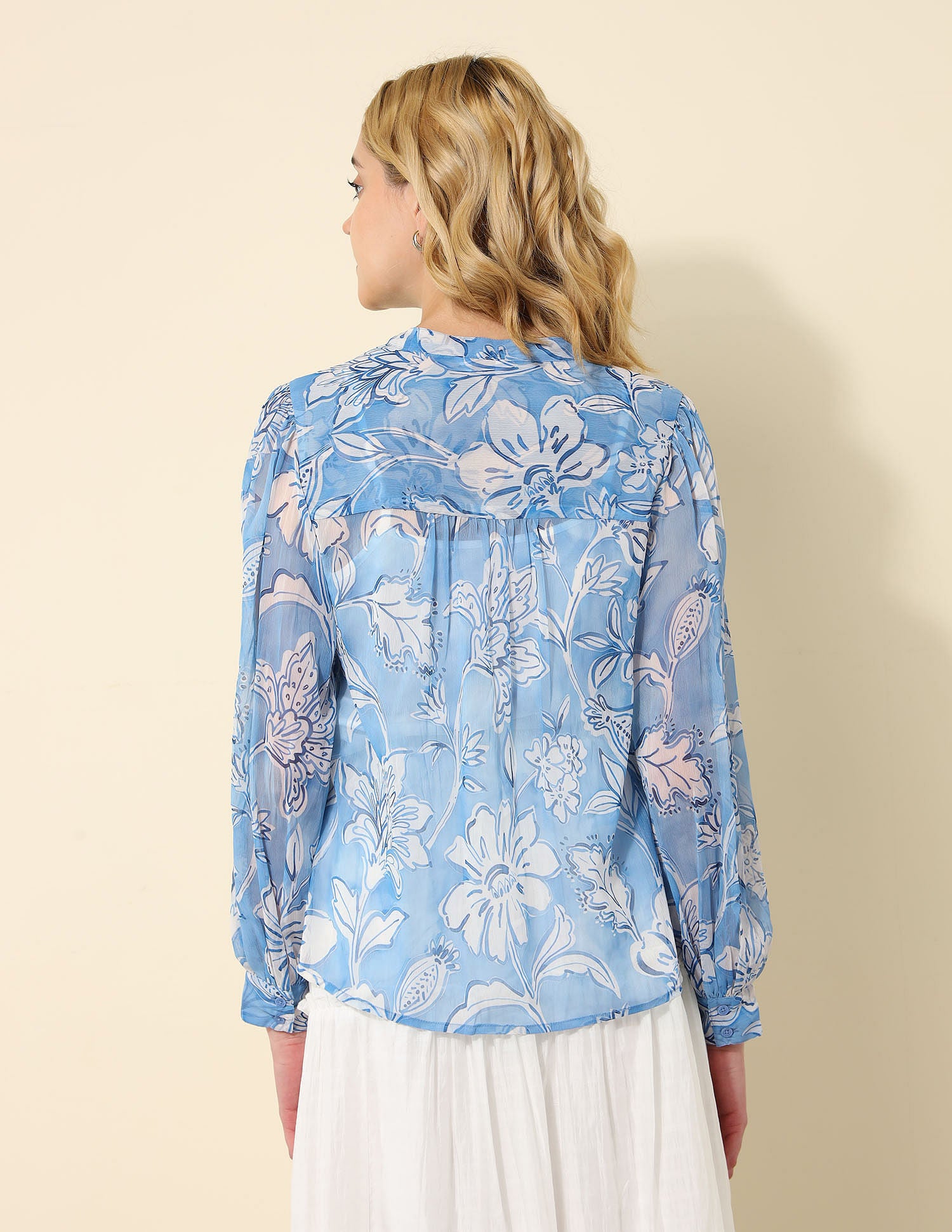 Floral Printed Chiffon Shirt Multi-colour - U.S. POLO ASSN. | Large