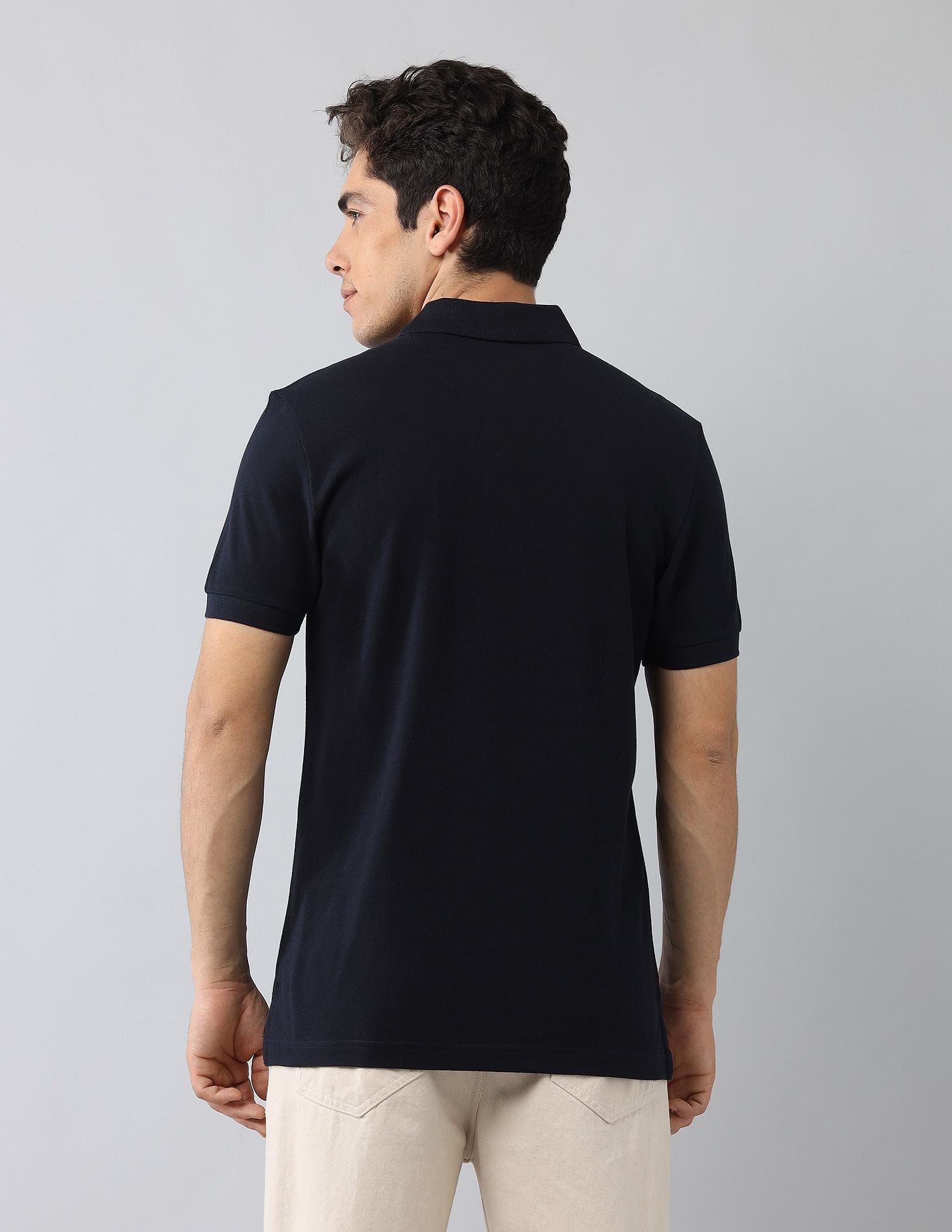 Muscle Fit Brand Printed Polo Shirt Navy - U.S. Polo Assn. India | Large