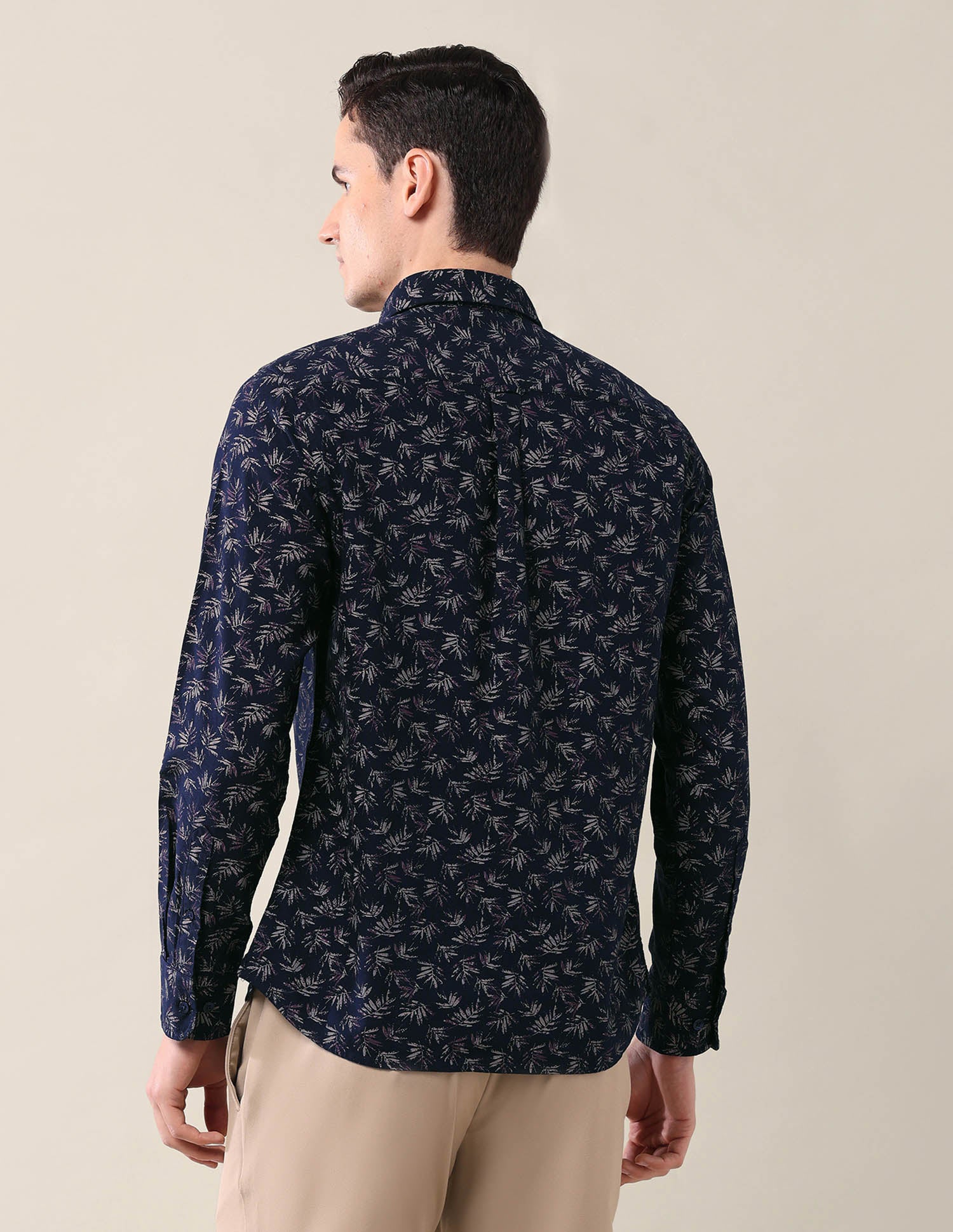 All-Over Printed Tailored Fit Shirt Navy - U.S. Polo Assn. India | Large