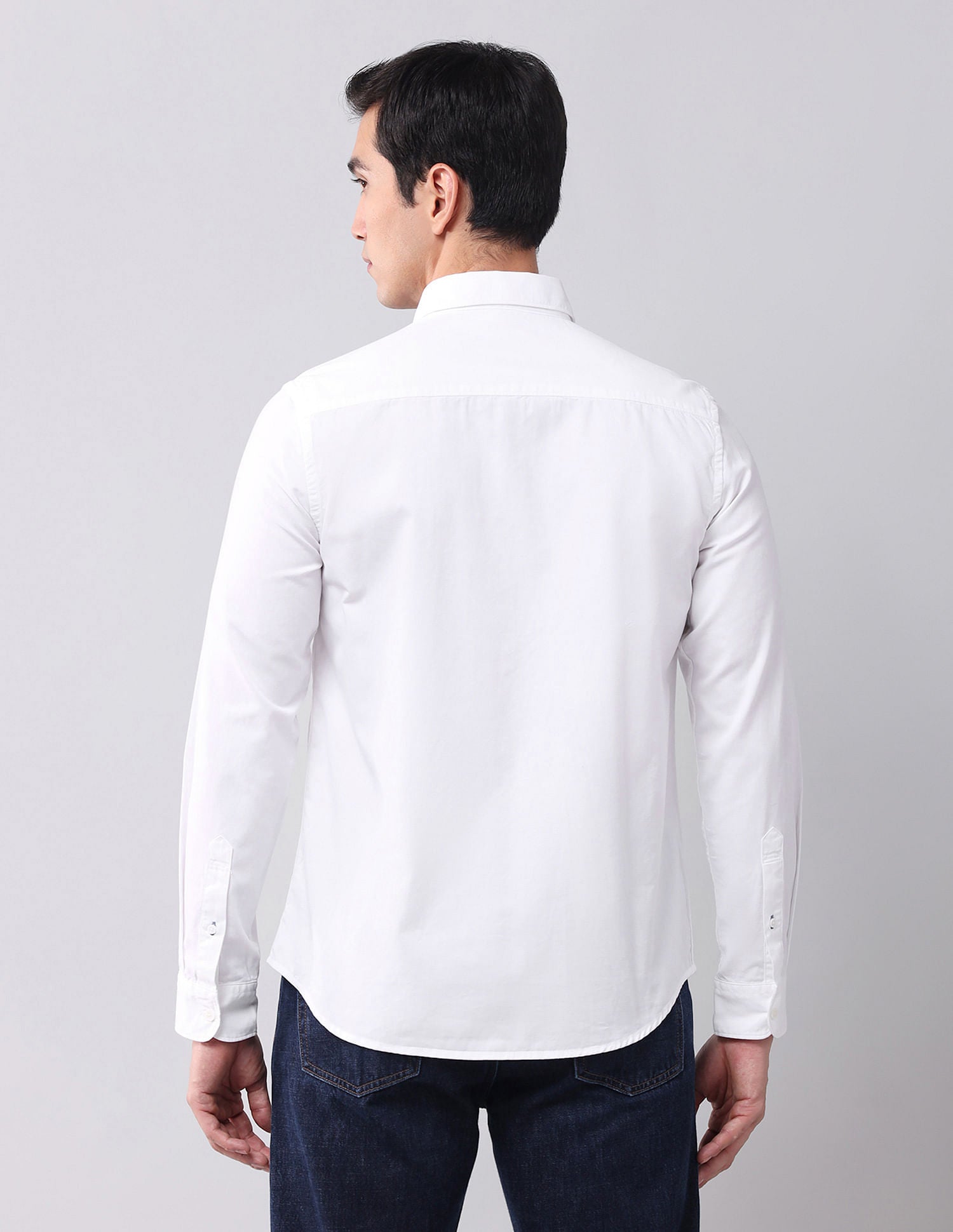 Regular Fit Twill Solid Shirt White - U.S. Polo Assn. India | Large