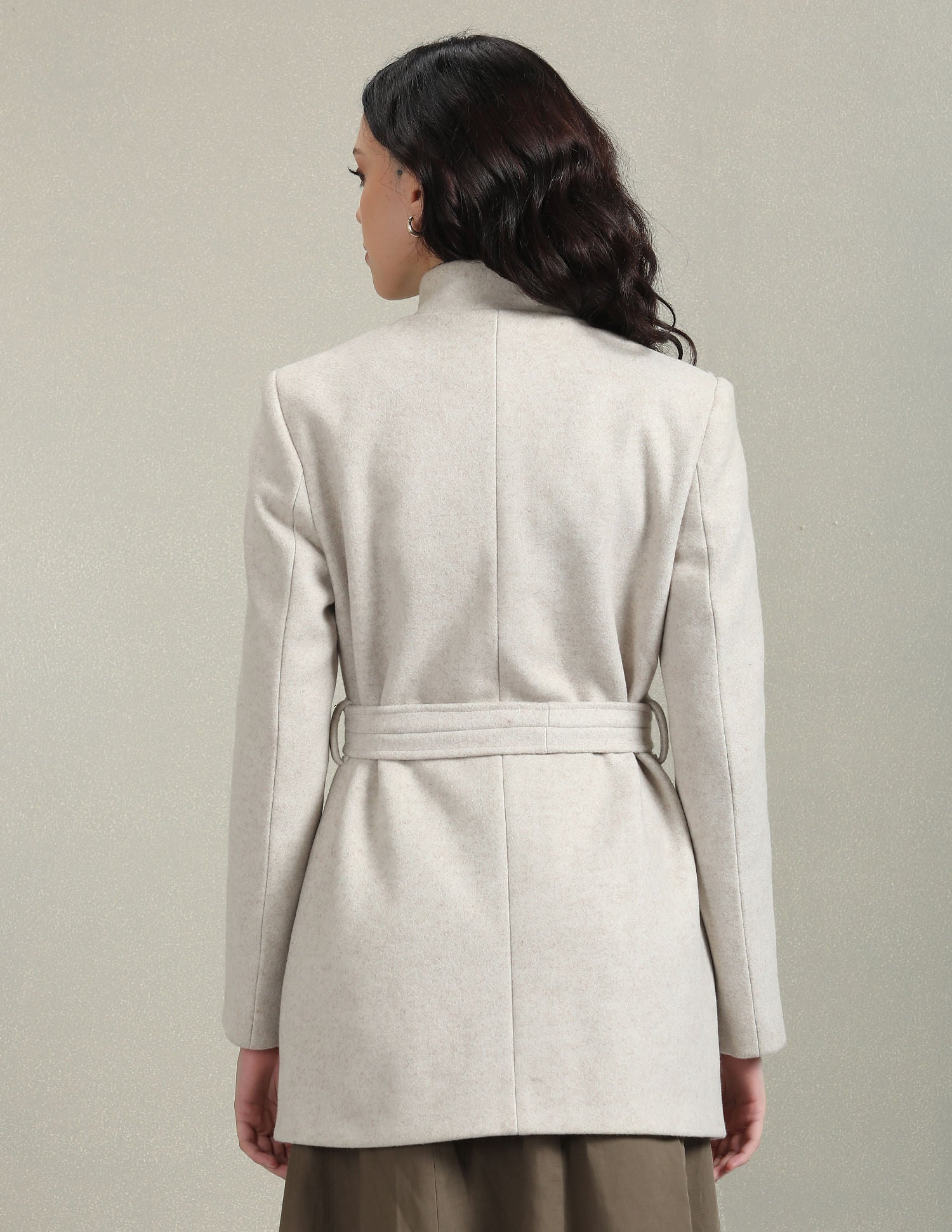 Stand Collar Heathered Jacket Beige - U.S. POLO ASSN. | Large