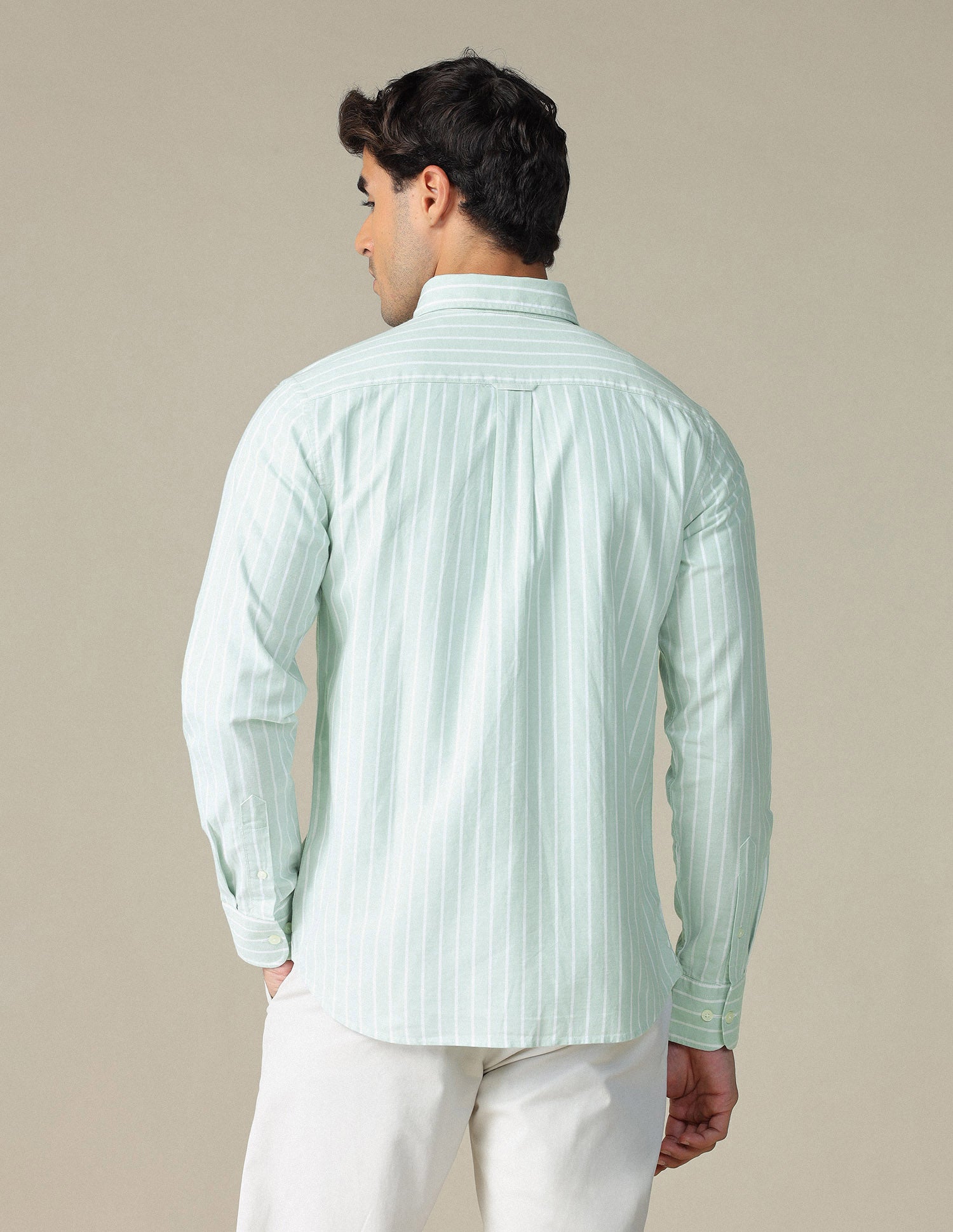 Vertical Striped Button Down Shirt Green - U.S. Polo Assn. India | Large