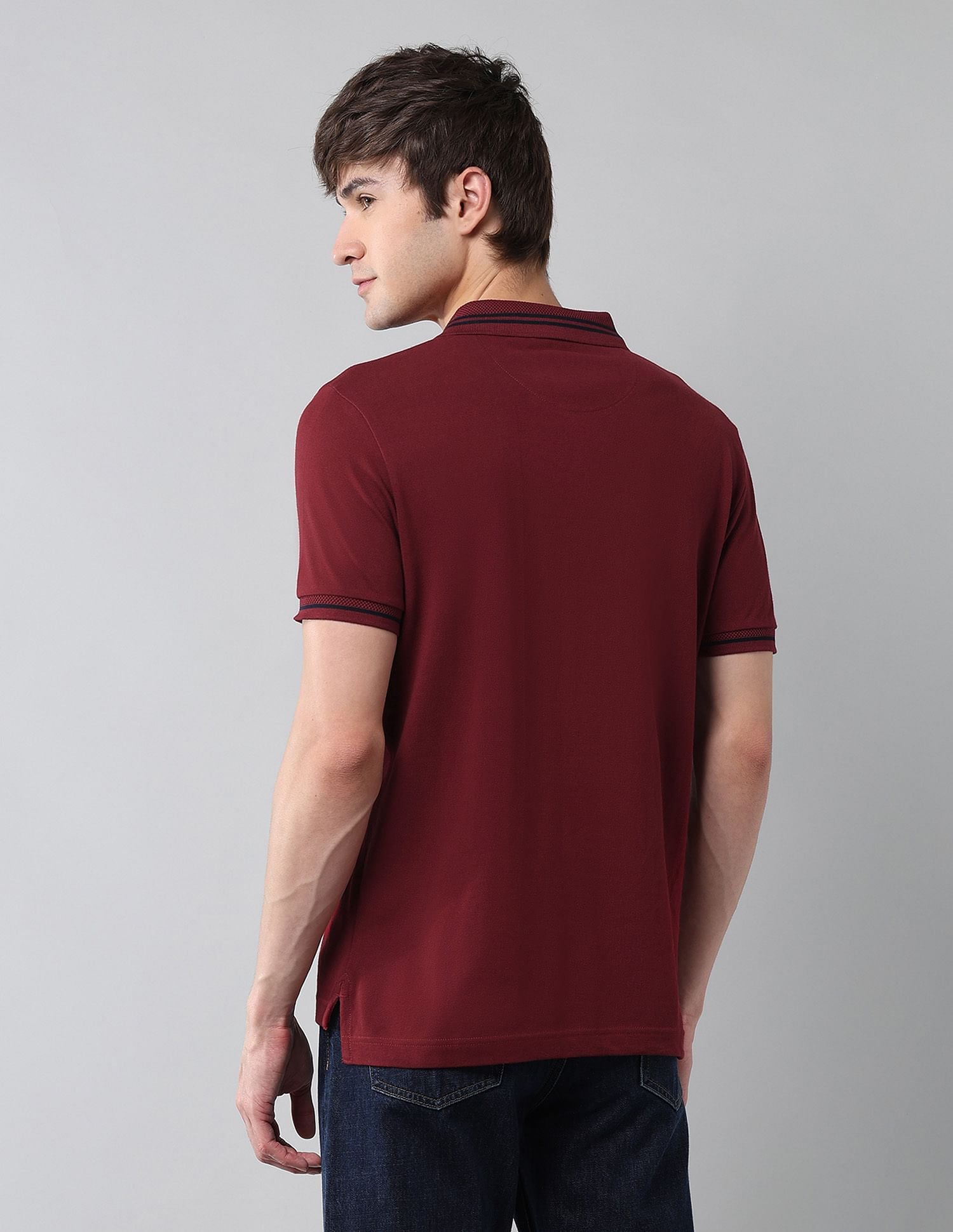Pure Cotton Muscle Fit Polo Shirt Wine - U.S. Polo Assn. India | Large