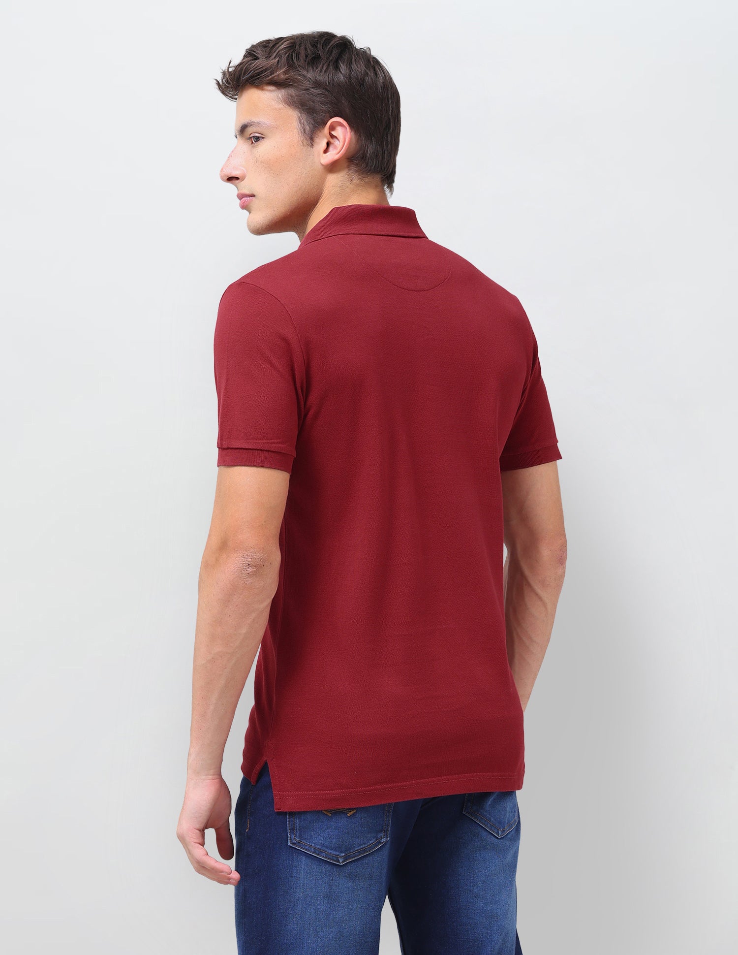 Solid Slim Fit Polo Shirt Red - U.S. Polo Assn. India | Large
