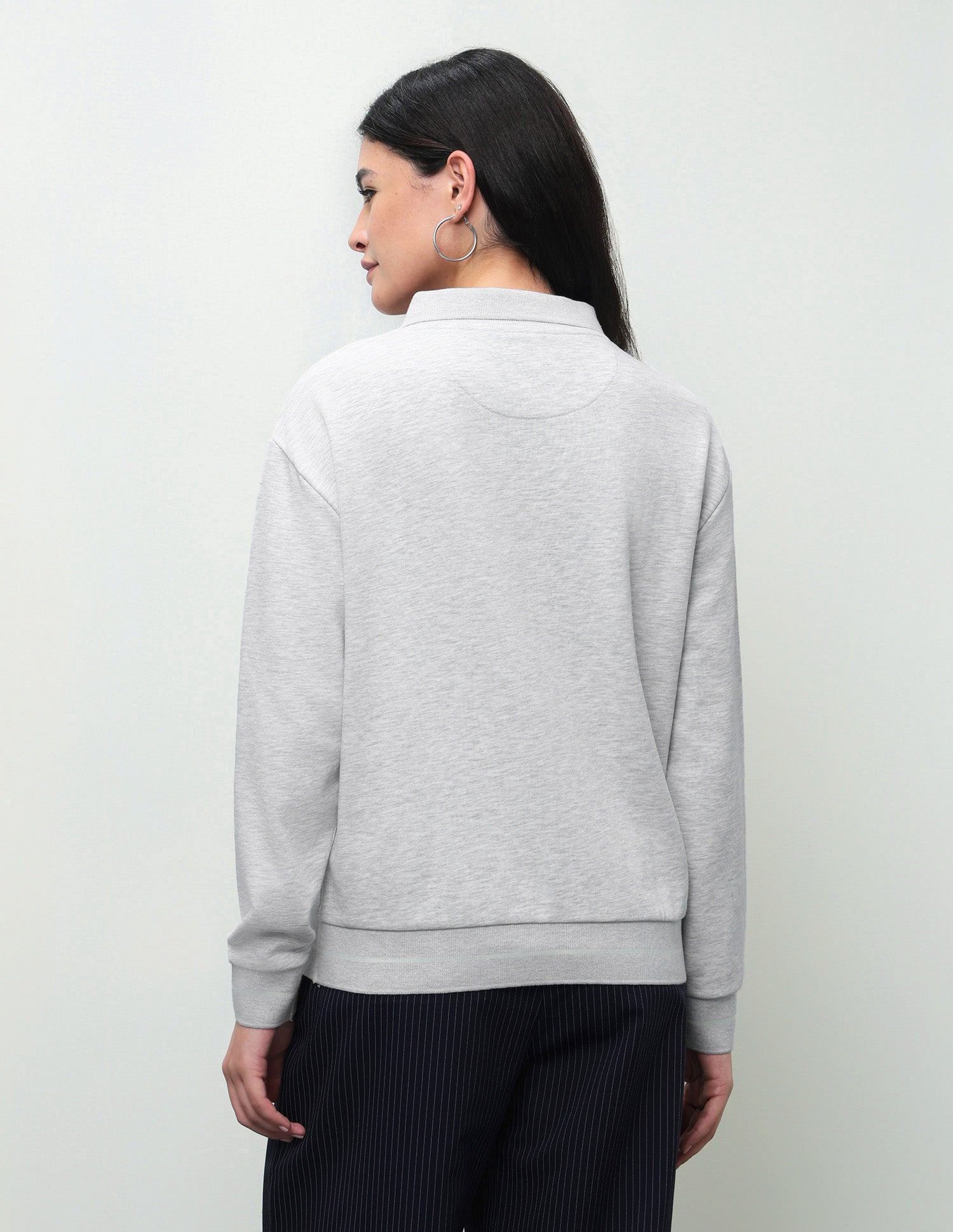 Grpahic Brand Printed Relaxed Fit Sweatshirt Grey - U.S. Polo Assn. India | Large