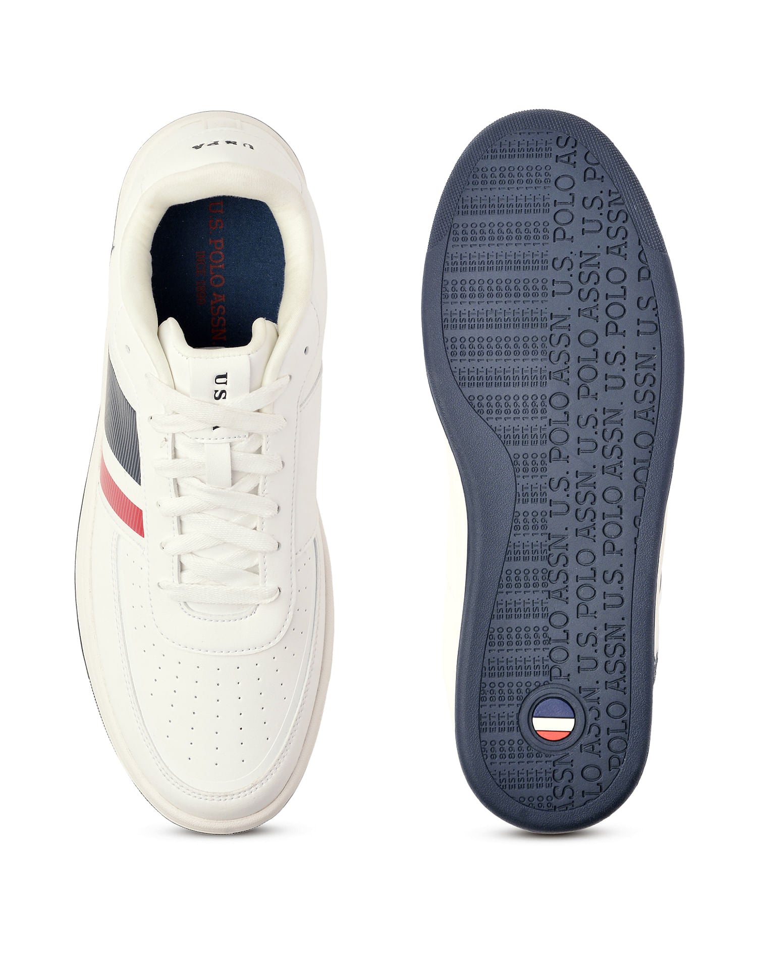 Men Gael Off White Retro Court Sneakers White - U.S. POLO ASSN. | Large