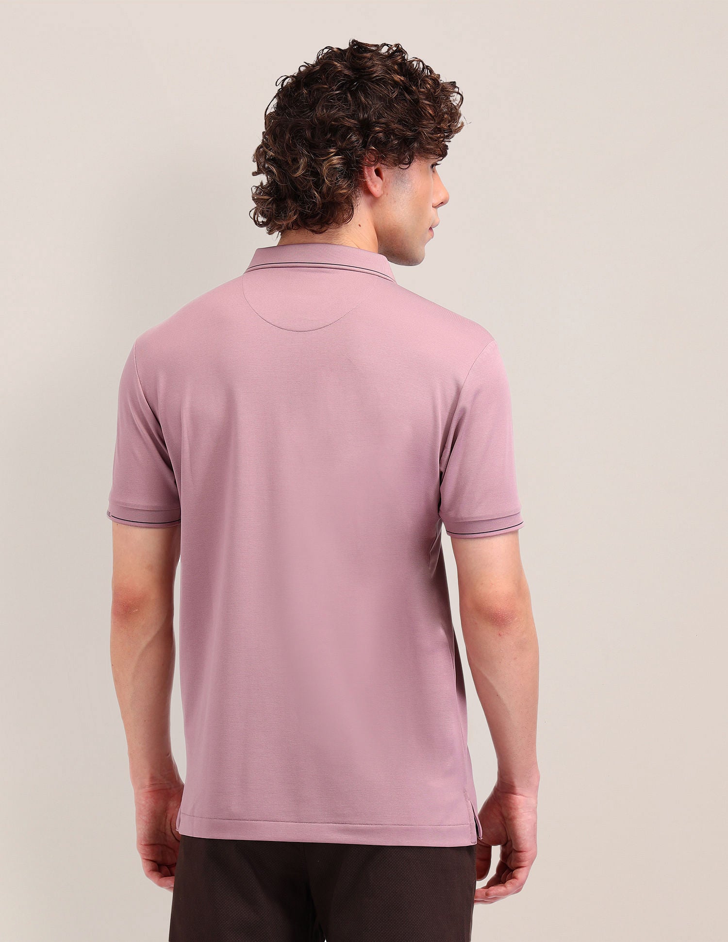 Solid Slim Fit Polo Shirt Pink - U.S. Polo Assn. India | Large