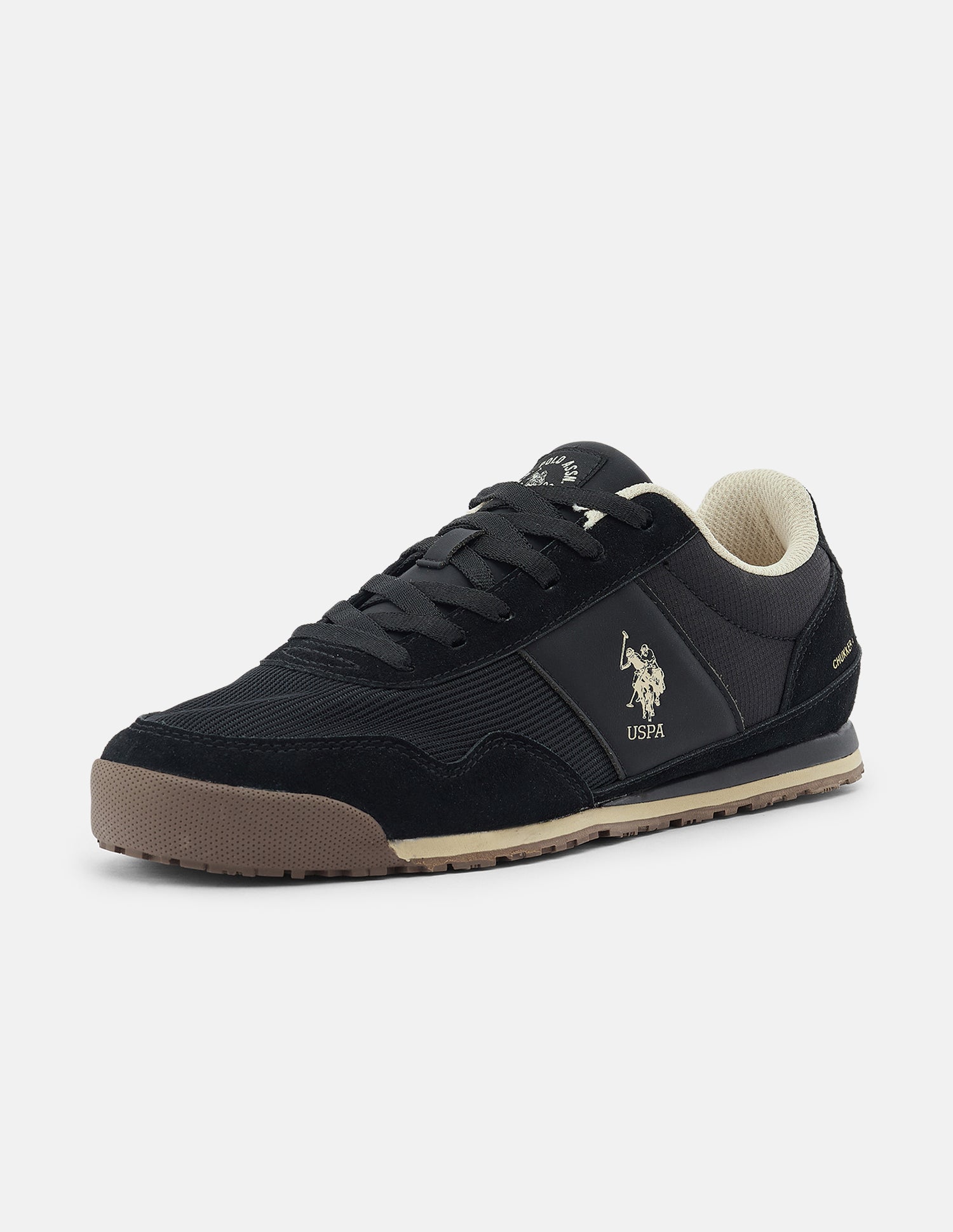 Textured Chukker 4 Suede Sneakers Black - U.S. Polo Assn. India | Large