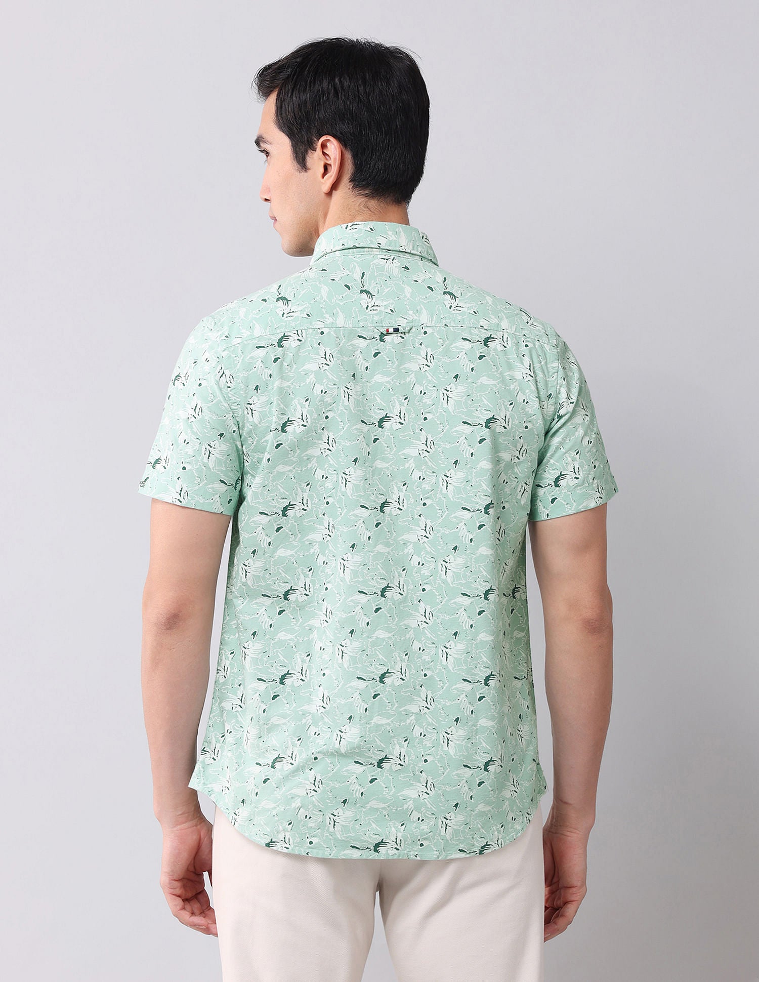 Regular Fit Twill Printed Shirt Light Olive - U.S. Polo Assn. India | Large