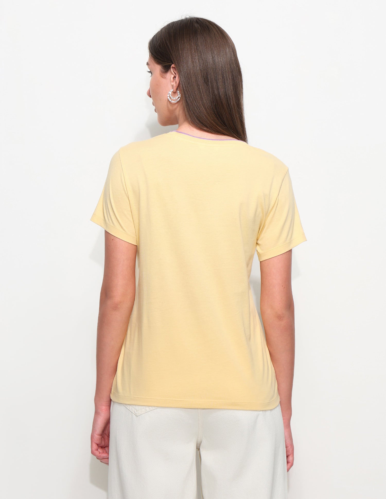 Regular Fit Solid T-Shirt Light Yellow - U.S. Polo Assn. India | Large