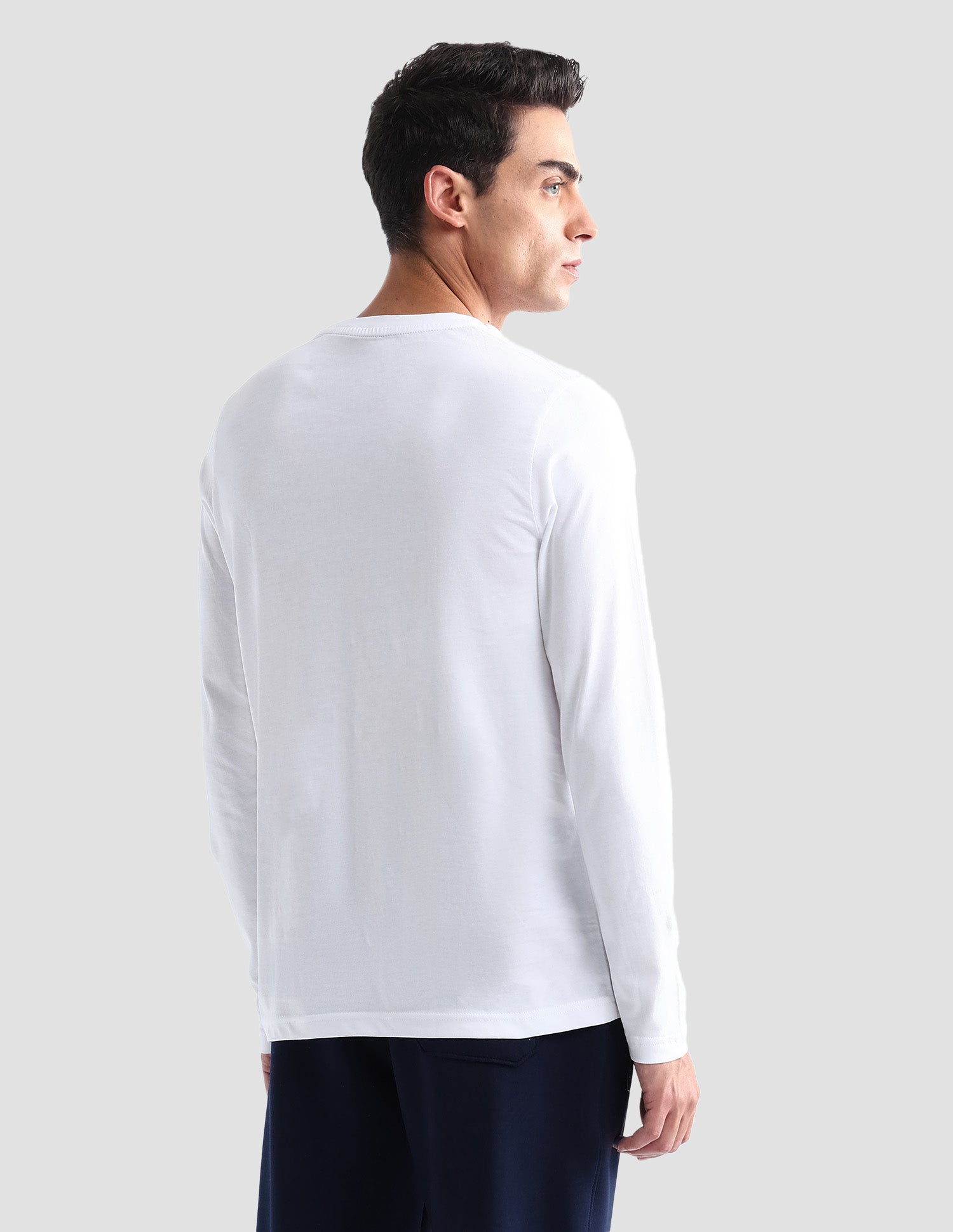 Pure Cotton Long Sleeve I693 Lounge T-Shirt - Pack Of 1 White - U.S. POLO ASSN. | Large