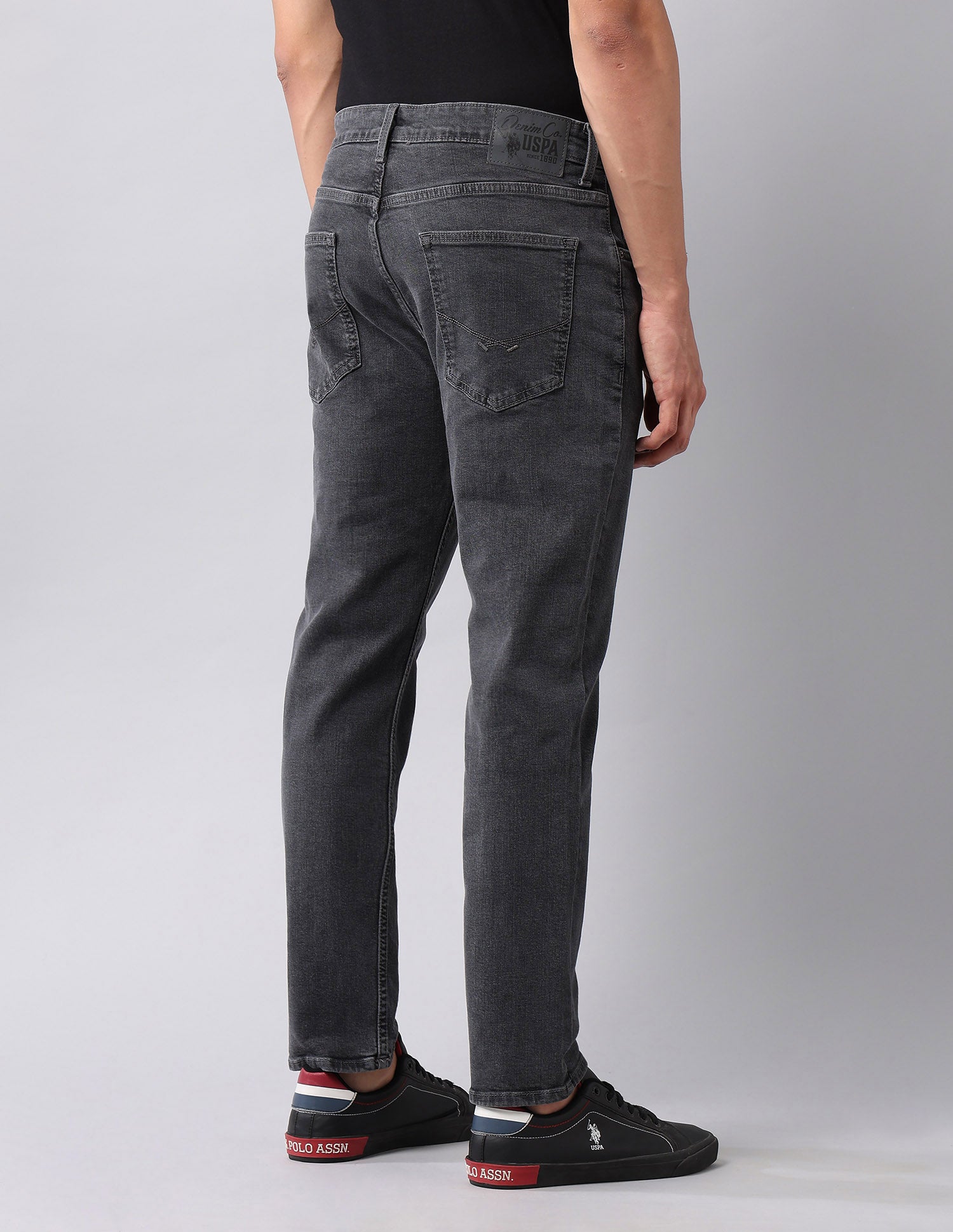 Cole Comfort Cropped Fit Grey Jeans Grey - U.S. POLO ASSN. | Large