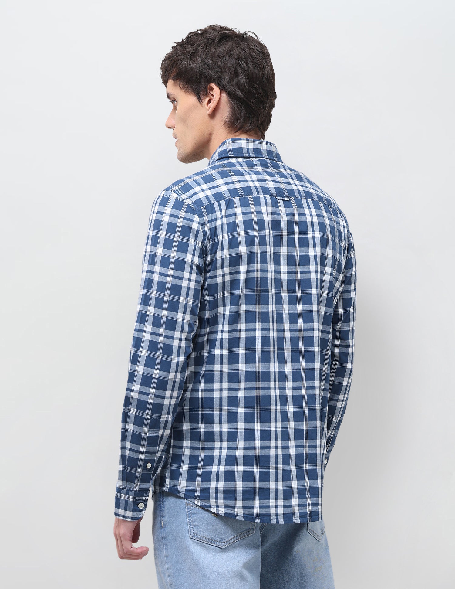 Tartan Checked Regular Fit Shirt Blue - U.S. Polo Assn. India | Large