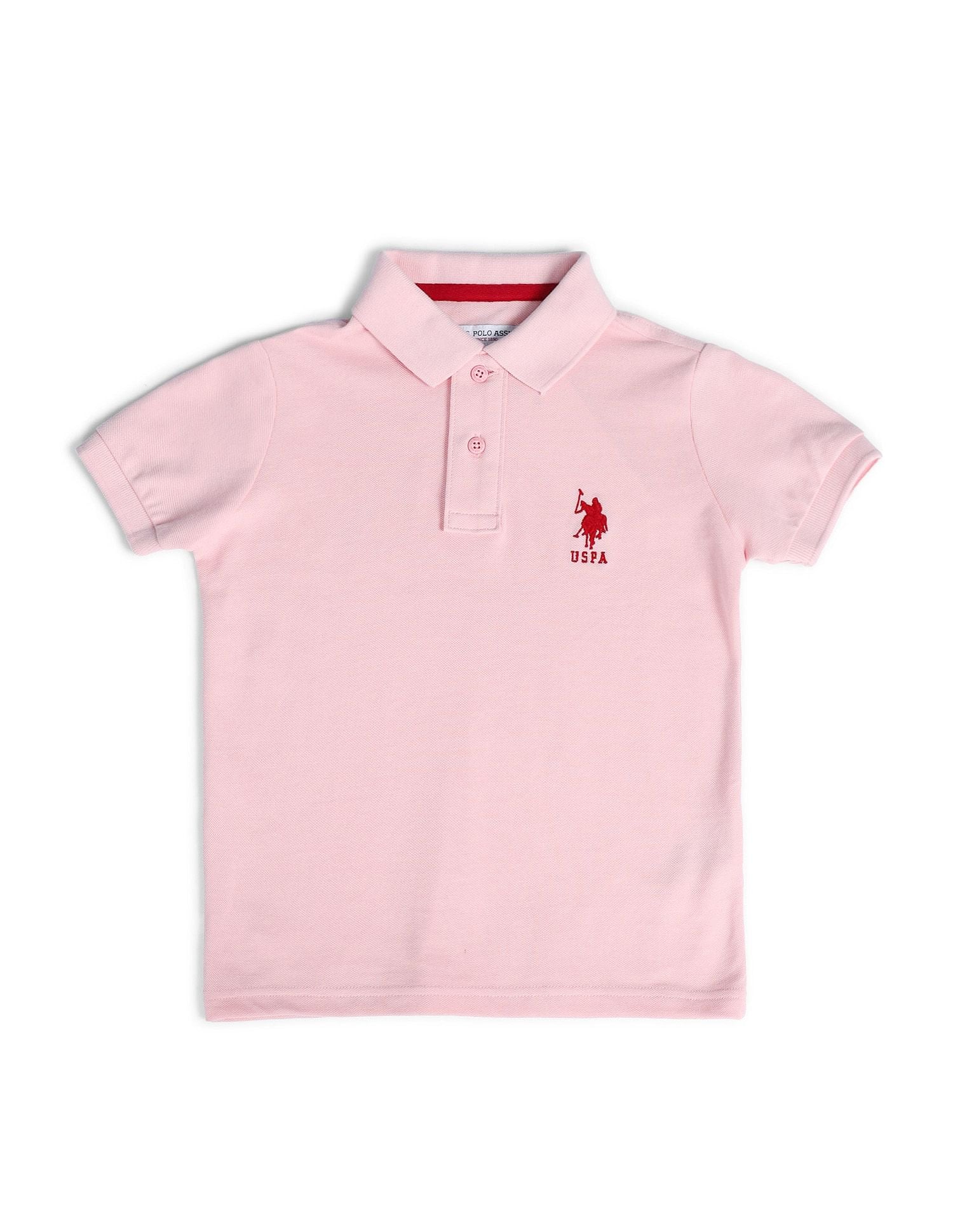 Boys Solid Polo Shirt Light Pink - U.S. POLO ASSN. | Large