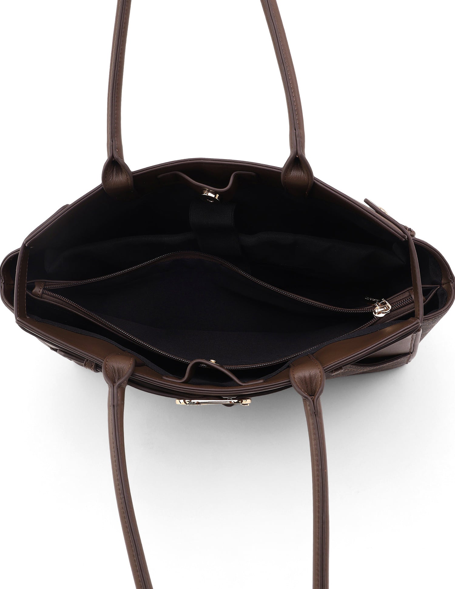 Claudine Monogram Tote Bag Dark Brown - U.S. Polo Assn. India | Large