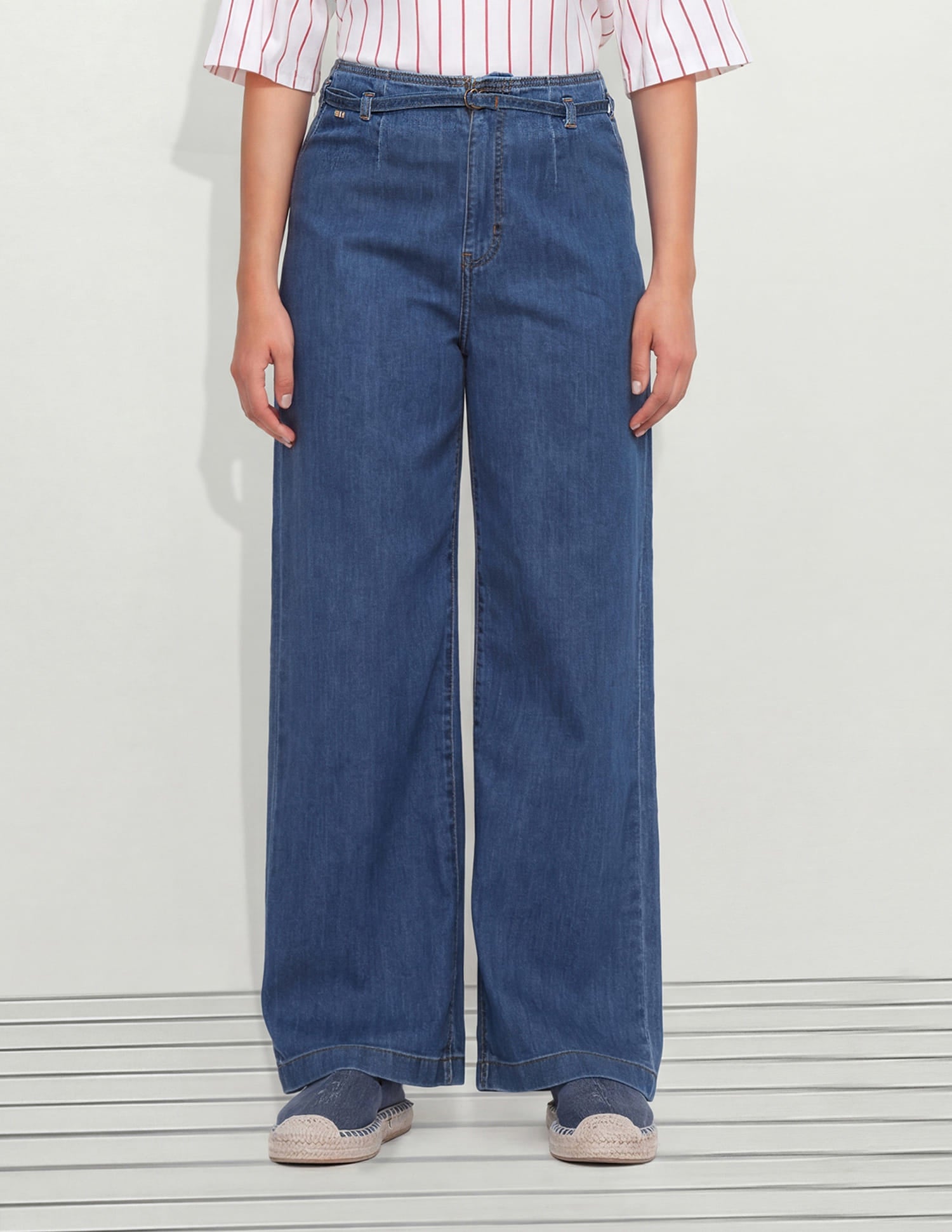High Rise Wide Leg Fit Jeans Blue - U.S. Polo Assn. India | Large