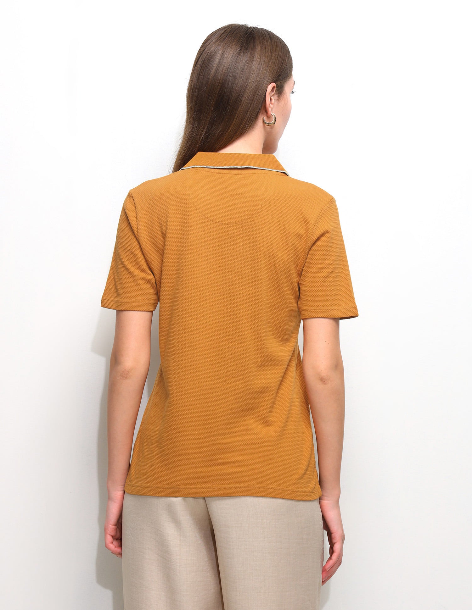 Textured Regular Fit Polo Shirt Orange - U.S. Polo Assn. India | Large