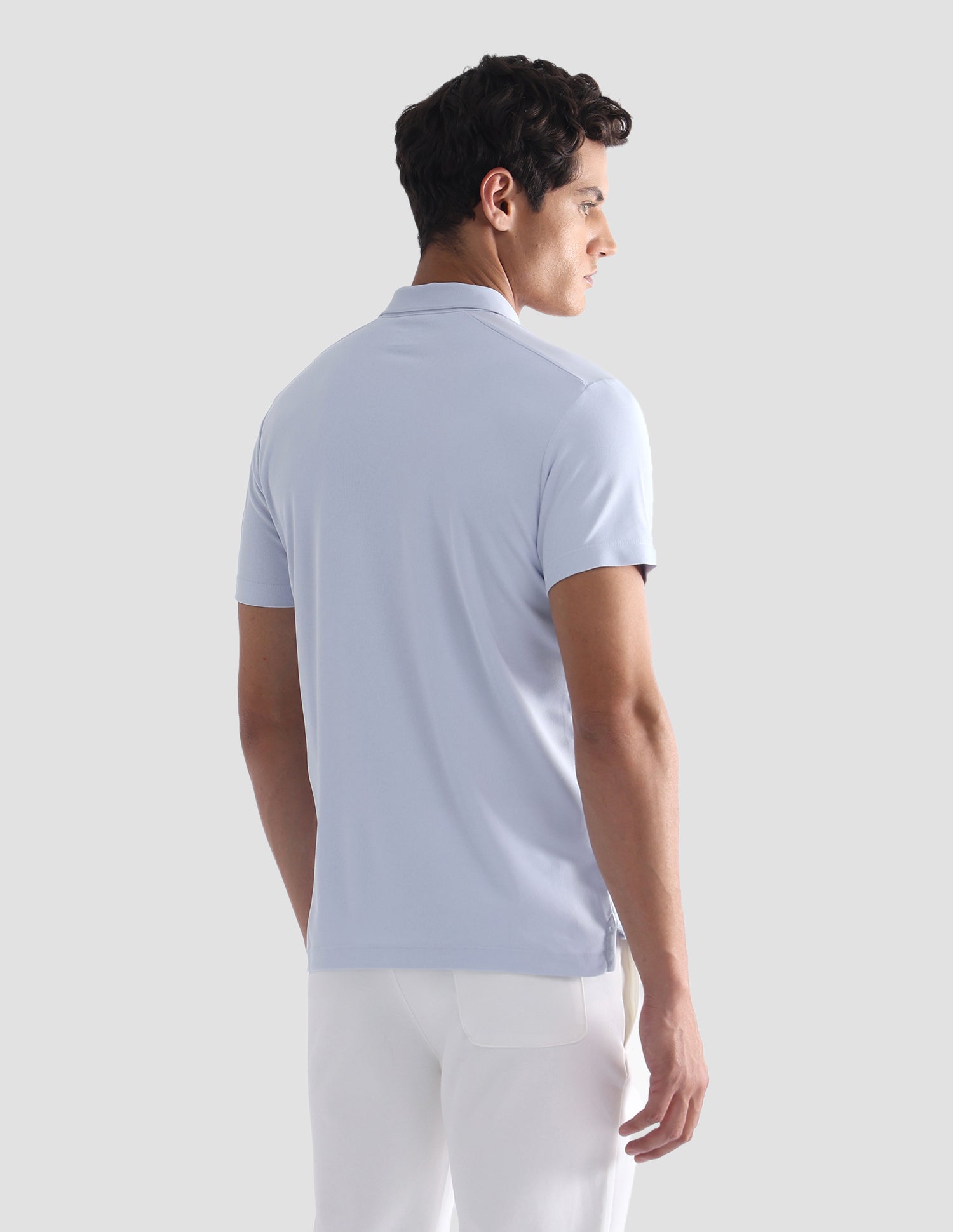 Solid Slim Fit Active Polo Shirt Light Blue - U.S. Polo Assn. India | Large