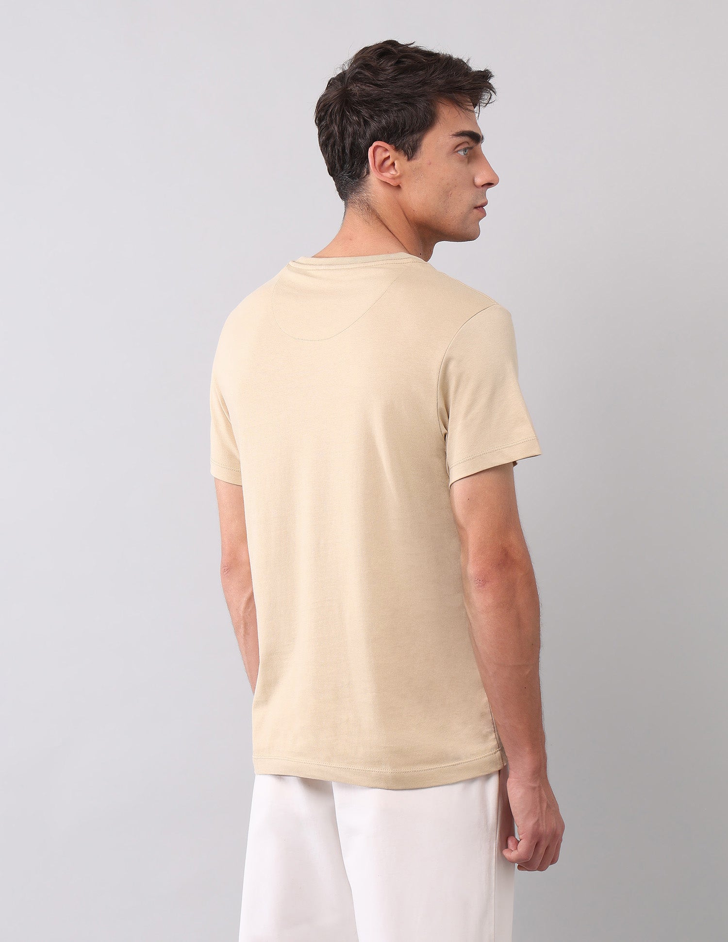 Pure Cotton Brand Printed T-Shirt Beige - U.S. Polo Assn. India | Large