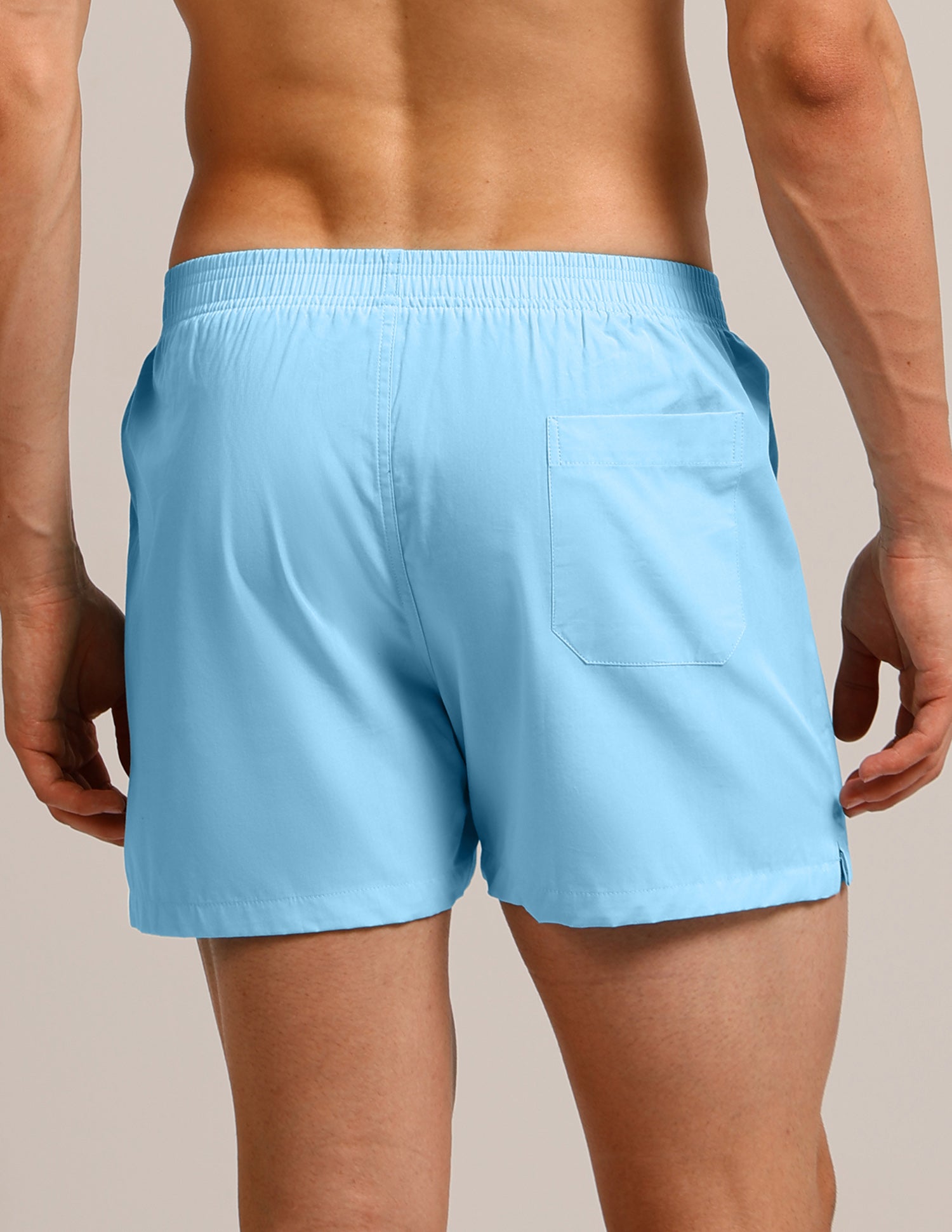 Mid Rise Solid Lounge Shorts - Pack Of 2 Sky Blue & Navy - U.S. Polo Assn. India | Large