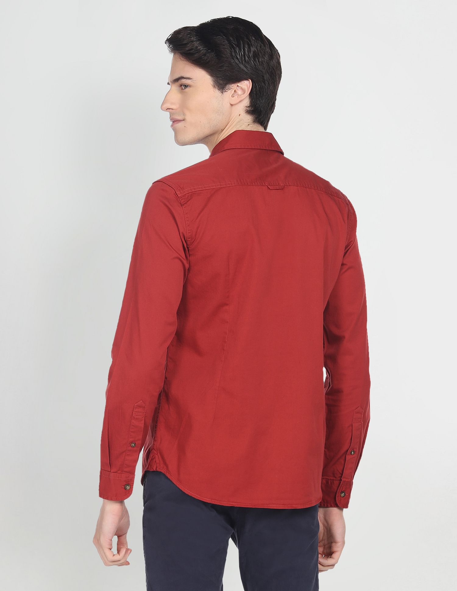 Spread Collar Solid Twill Casual Shirt – U.S. Polo Assn. India